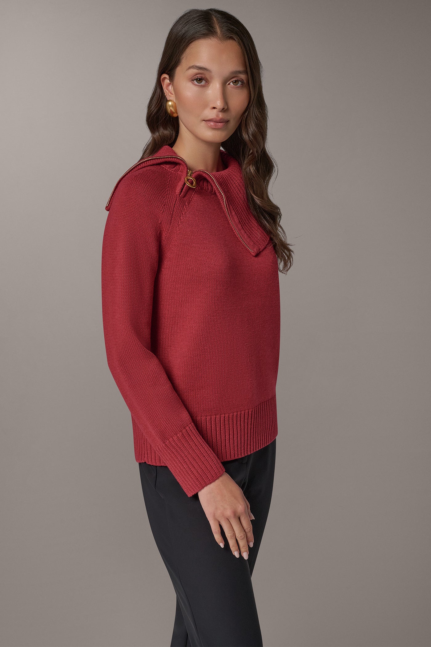 ASYMMETRIC HALF-ZIP SWEATER VIEW 3