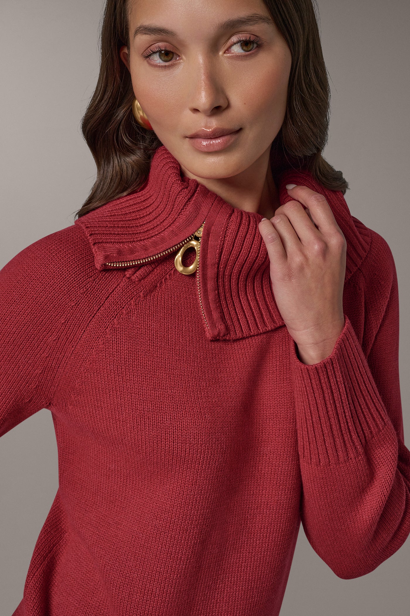 ASYMMETRIC HALF-ZIP SWEATER (alternate view)