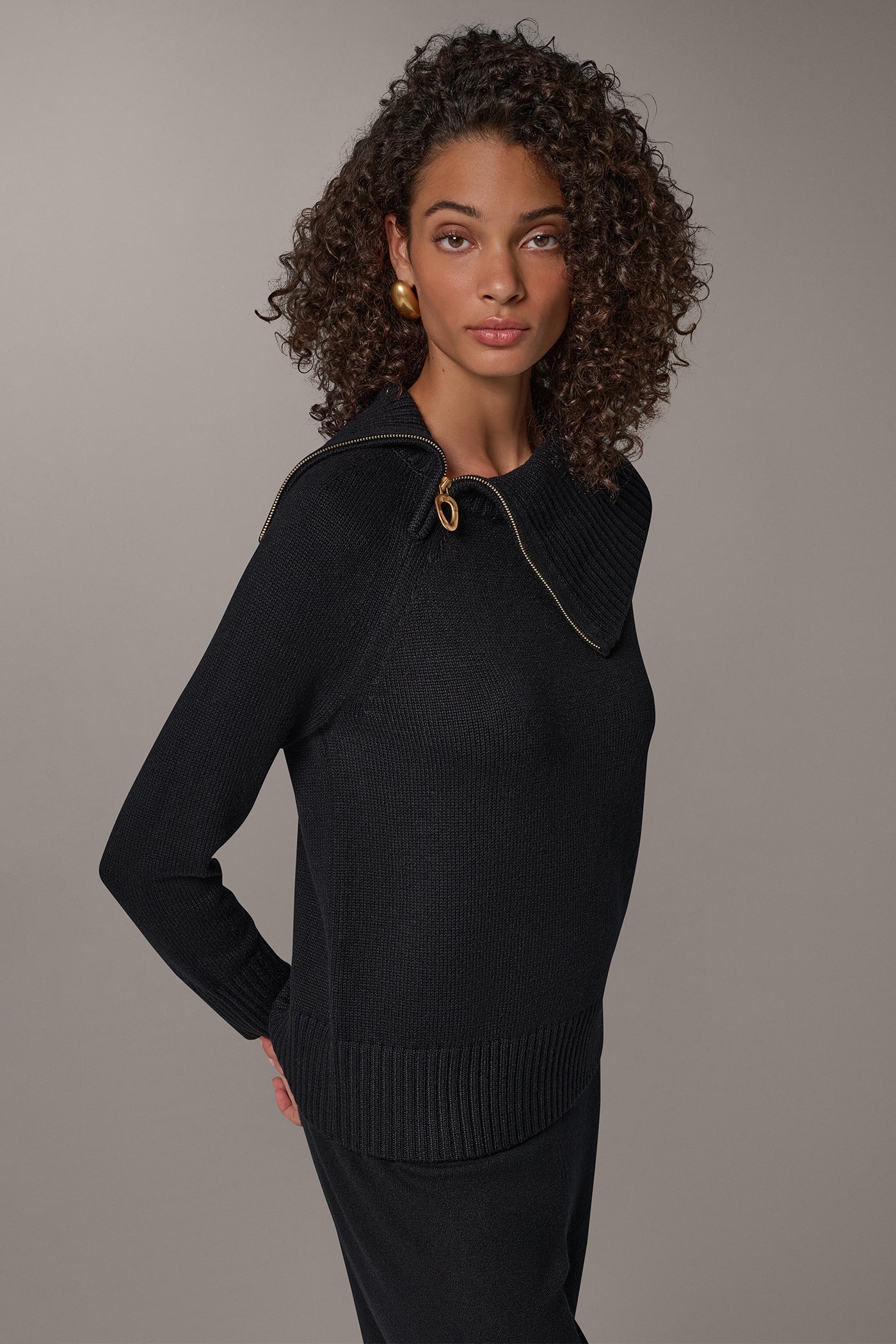 ASYMMETRIC HALF-ZIP SWEATER VIEW 4 | New clothing