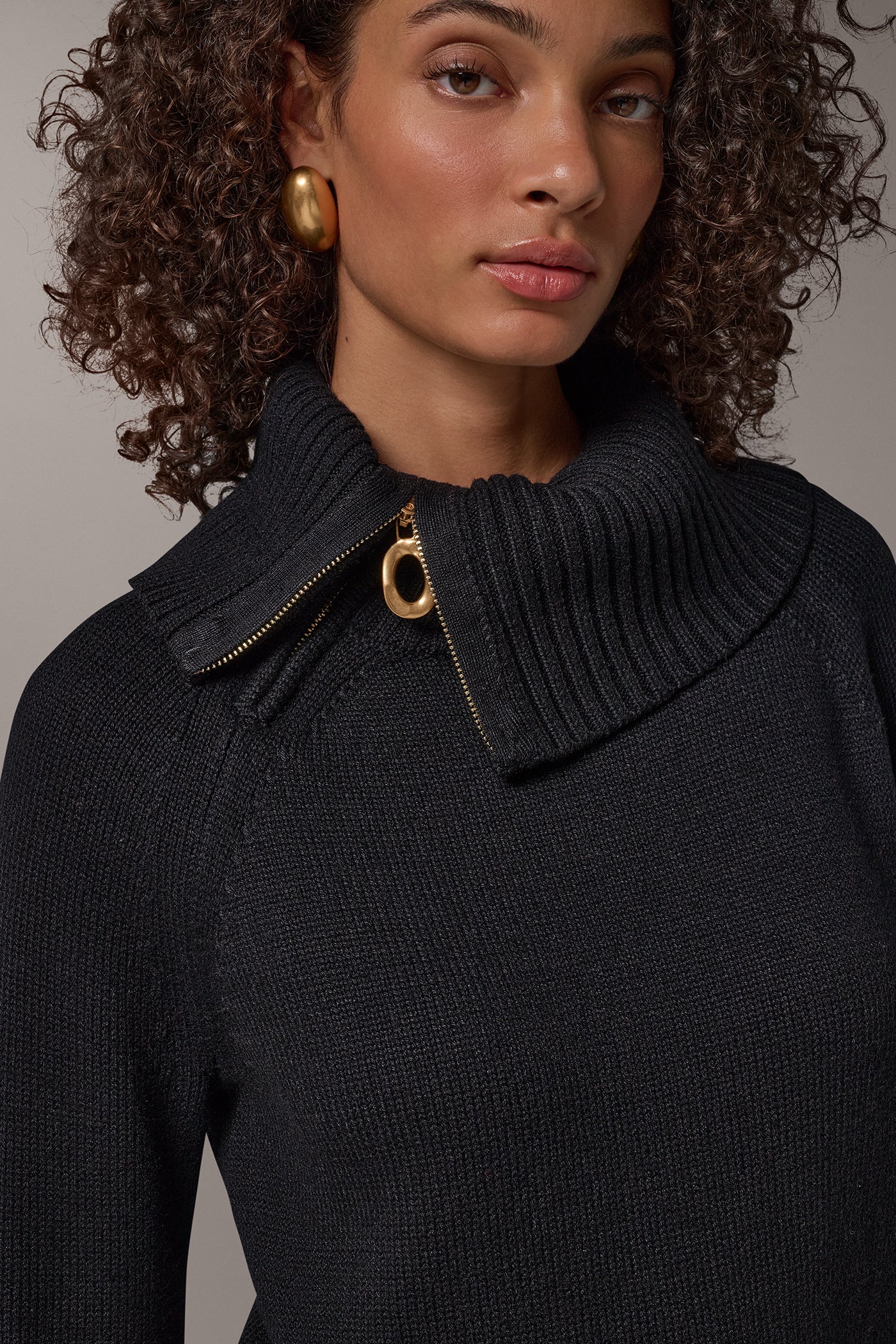 ASYMMETRIC HALF-ZIP SWEATER (alternate view)