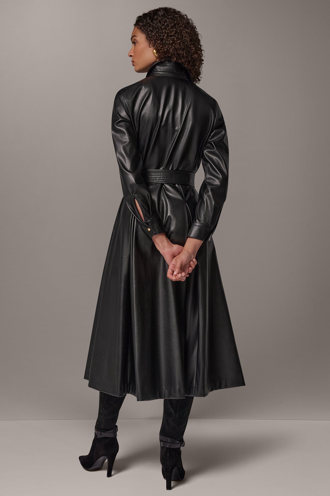 TIE BELT MIDI SHIRT DRESS VIEW 3