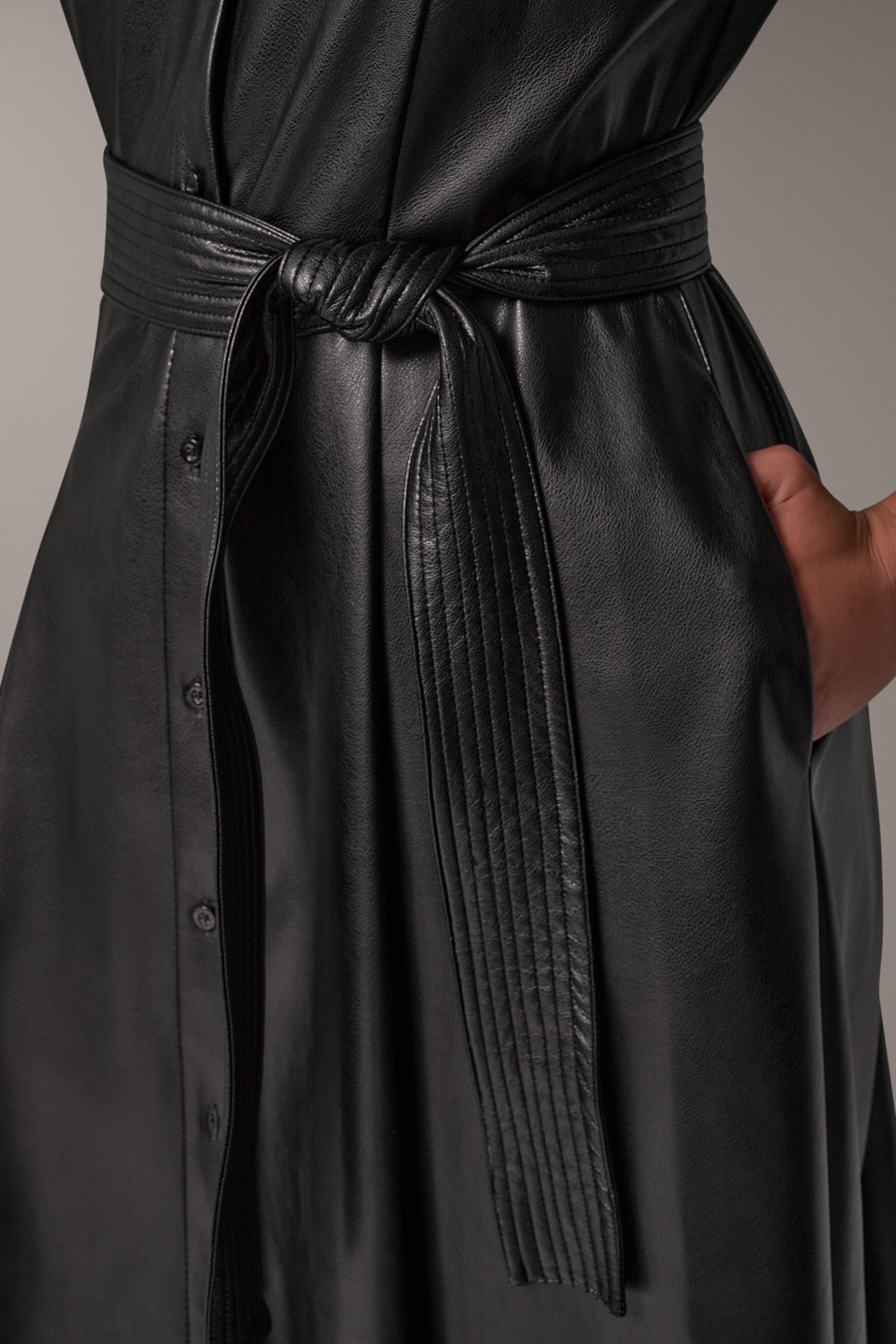 TIE BELT MIDI SHIRT DRESS VIEW 6