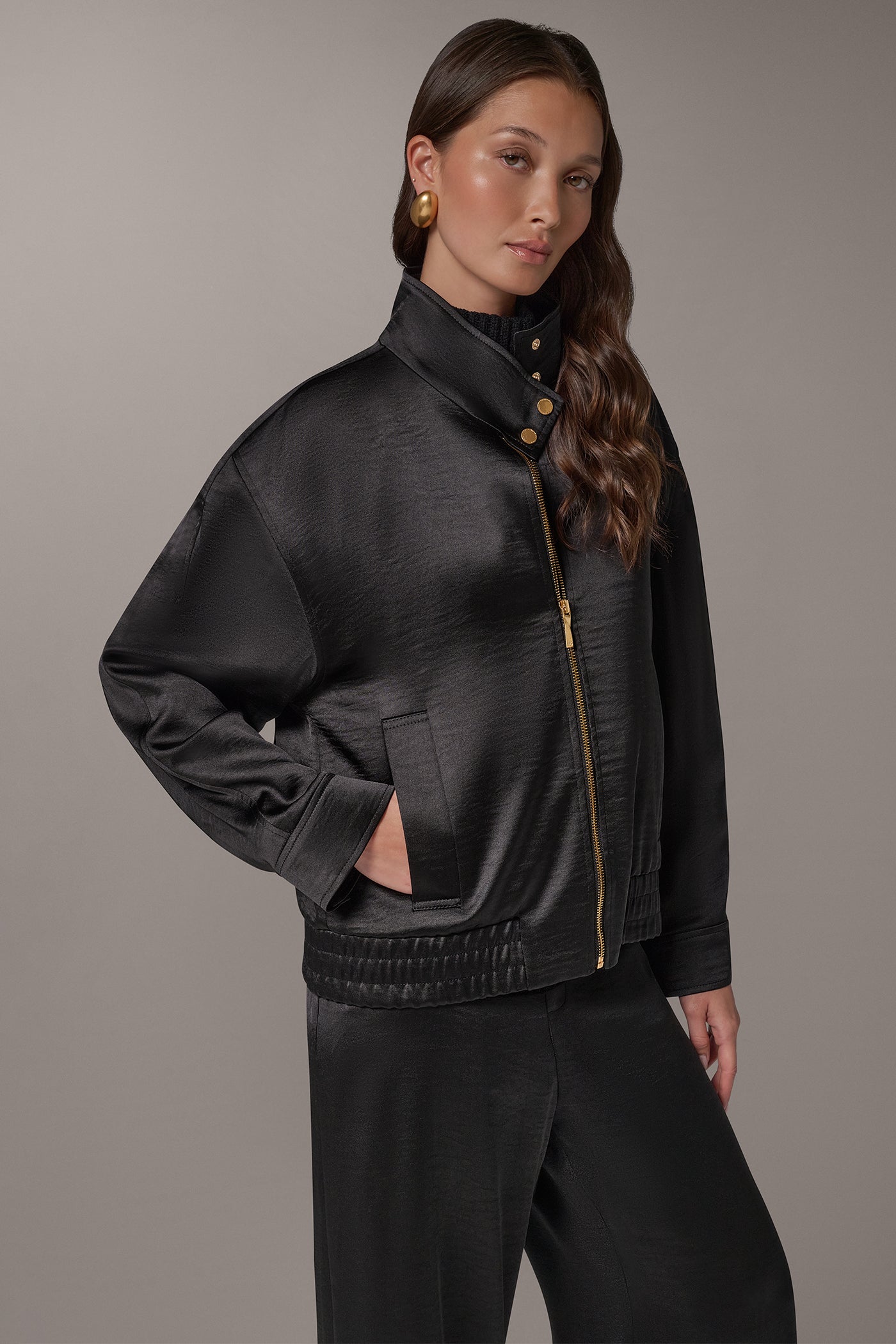 DROP SHOULDER ZIP FRONT JACKET VIEW 2