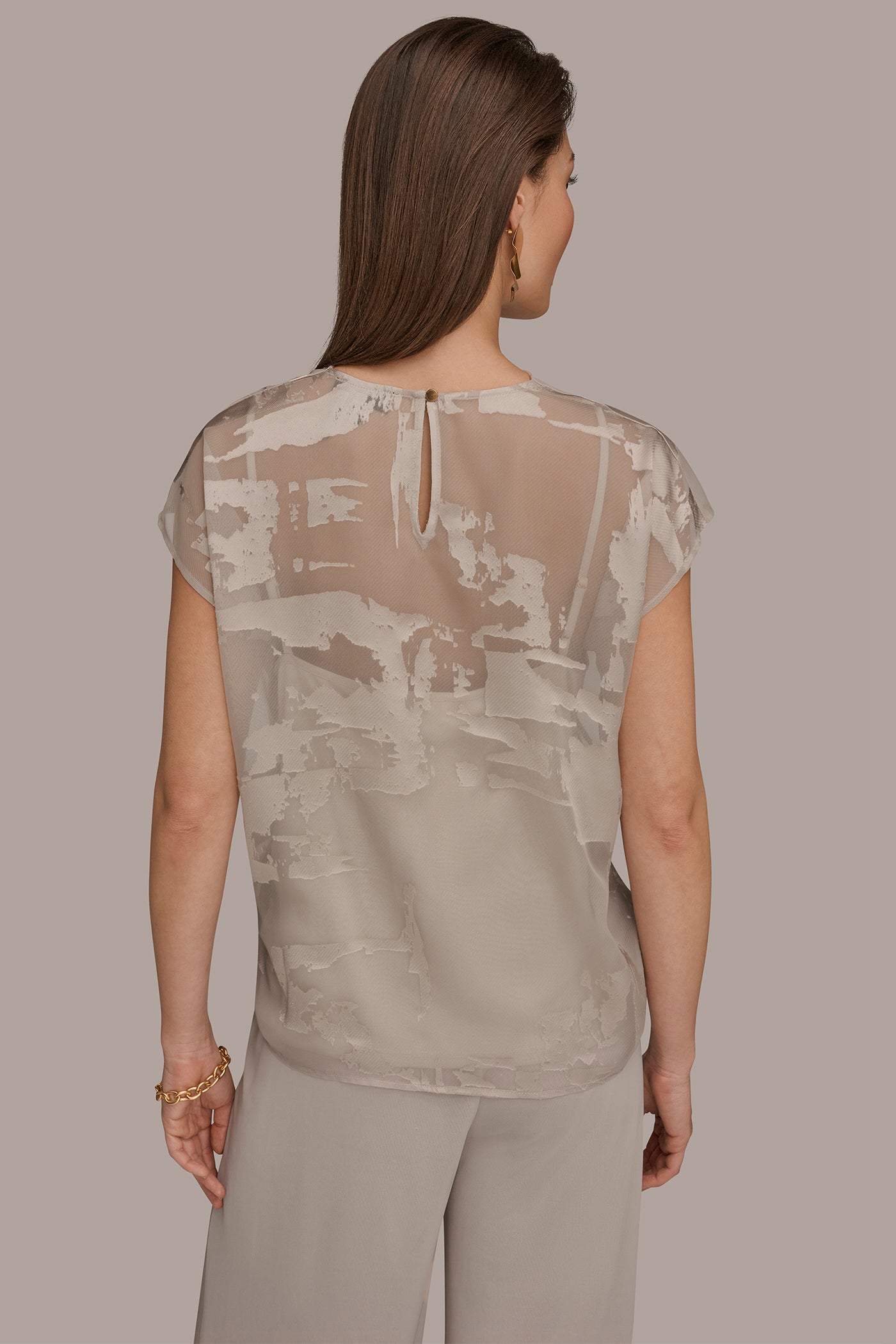 SATIN ABSTRACT BURNOUT TOP | View 2 | New clothing