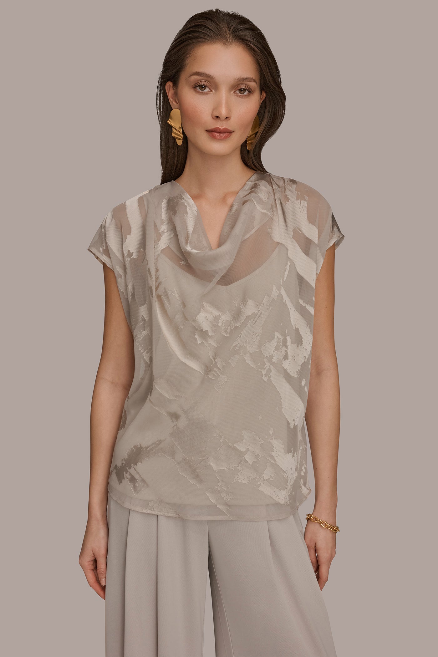 SATIN ABSTRACT BURNOUT TOP | View 1 | New clothing