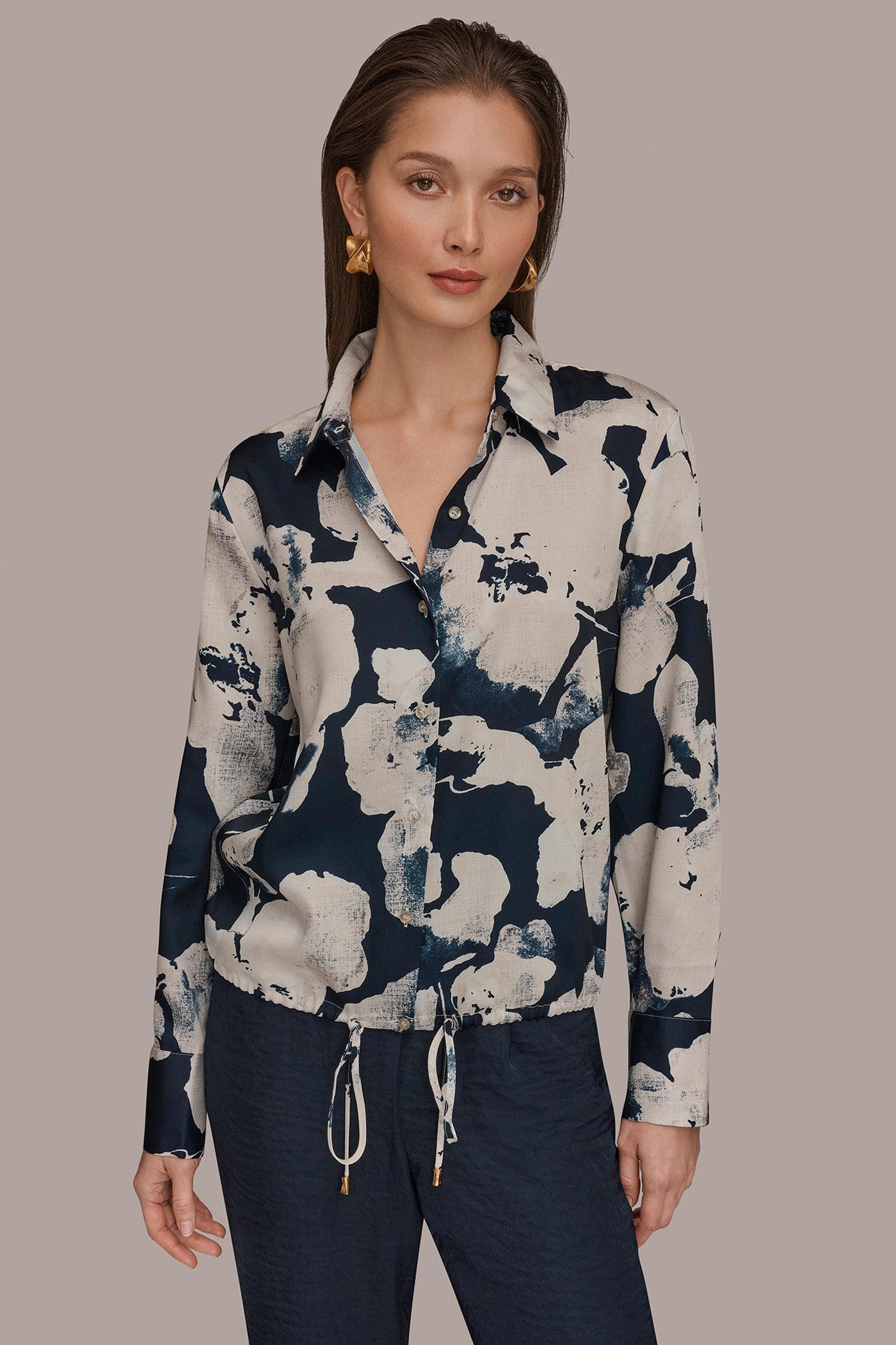 DRAWSTRING HEM BLOUSE | View 1 | Tops