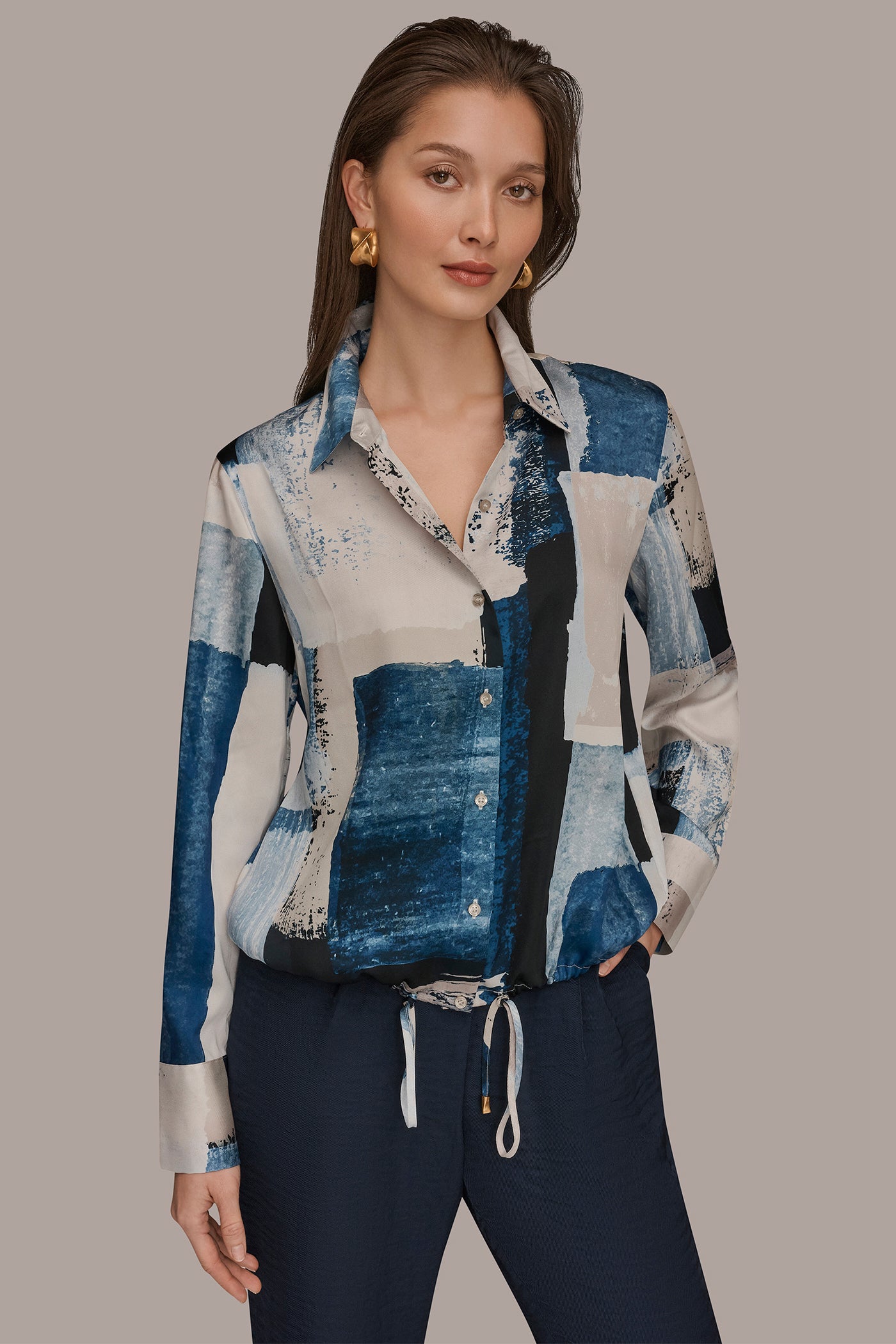 DRAWSTRING HEM BLOUSE | View 1 | Tops