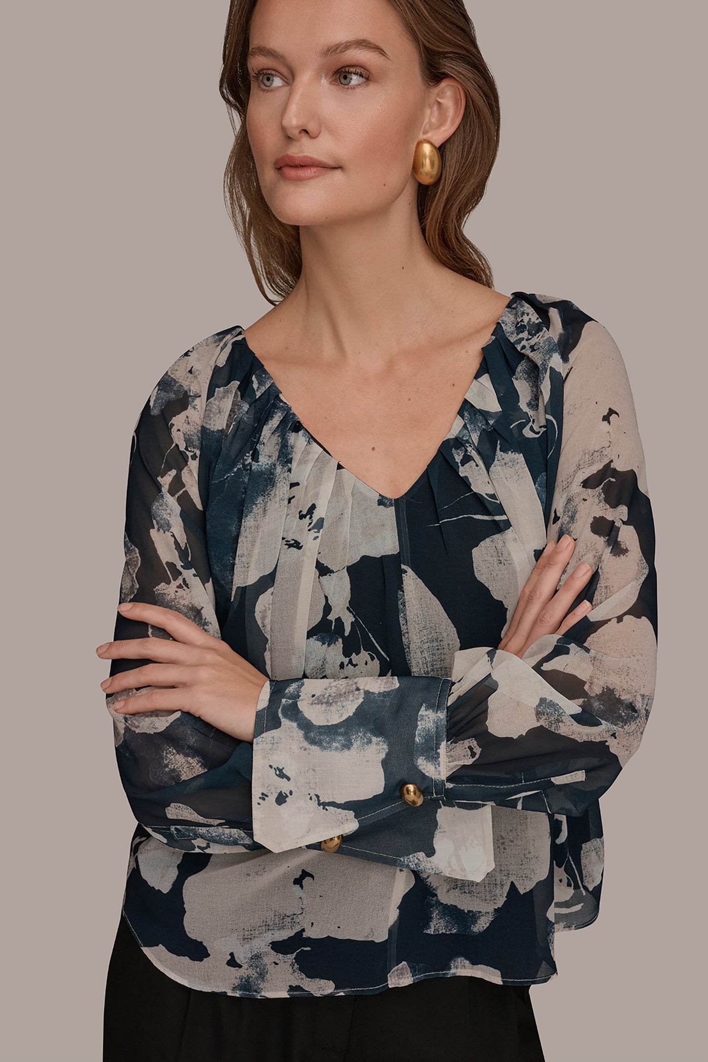 PRINTED CHIFFON TOP VIEW 4 | Suits and Separates