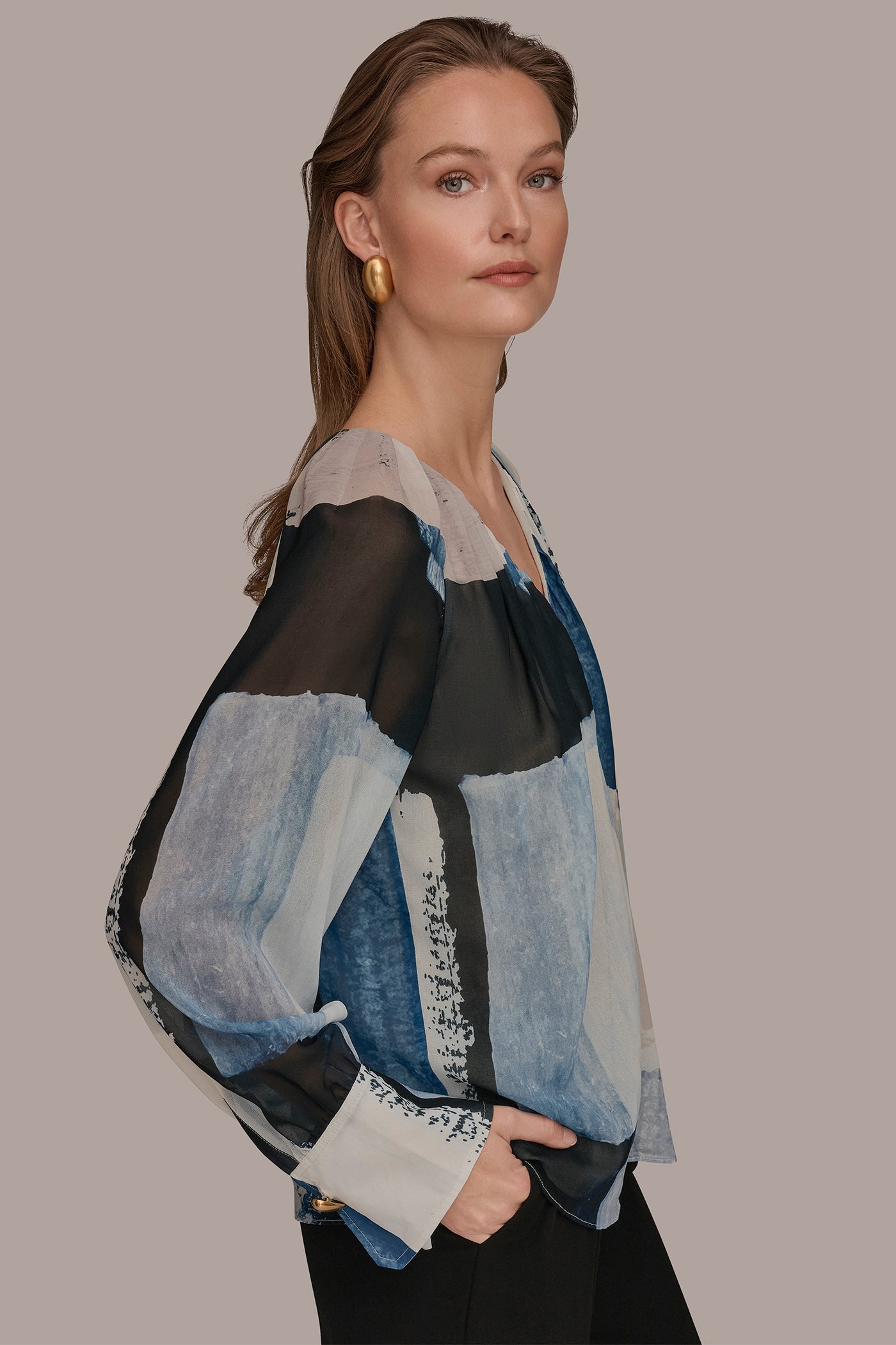 PRINTED CHIFFON TOP VIEW 3 | Suits and Separates