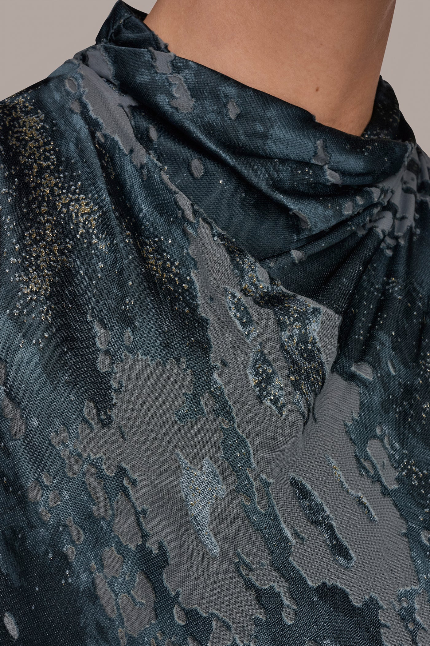 SLEEVELESS METALLIC BURNOUT DRESS VIEW 6 | All Products