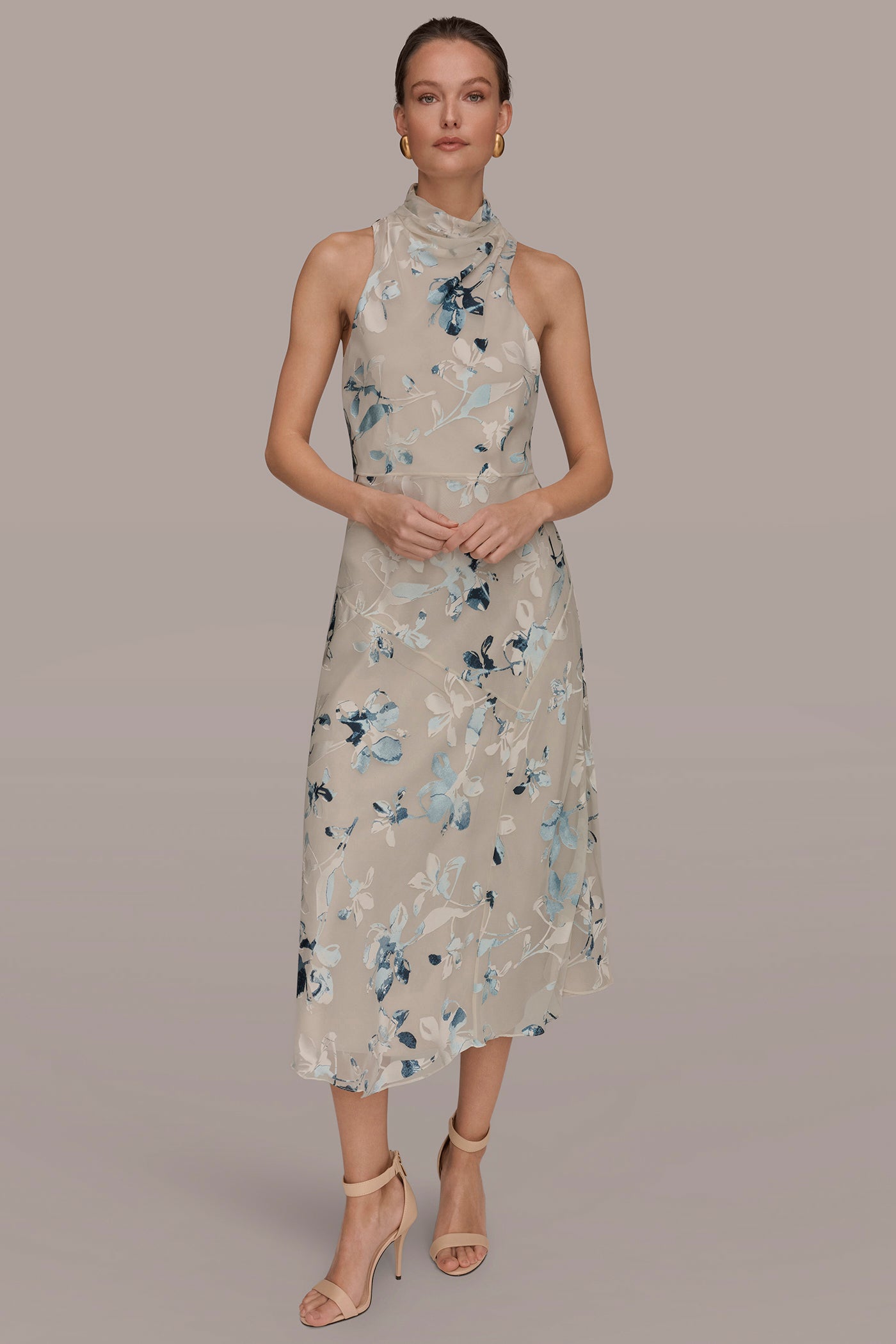 FLORAL BURNOUT MIDI A-LINE DRESS VIEW 8 | New clothing