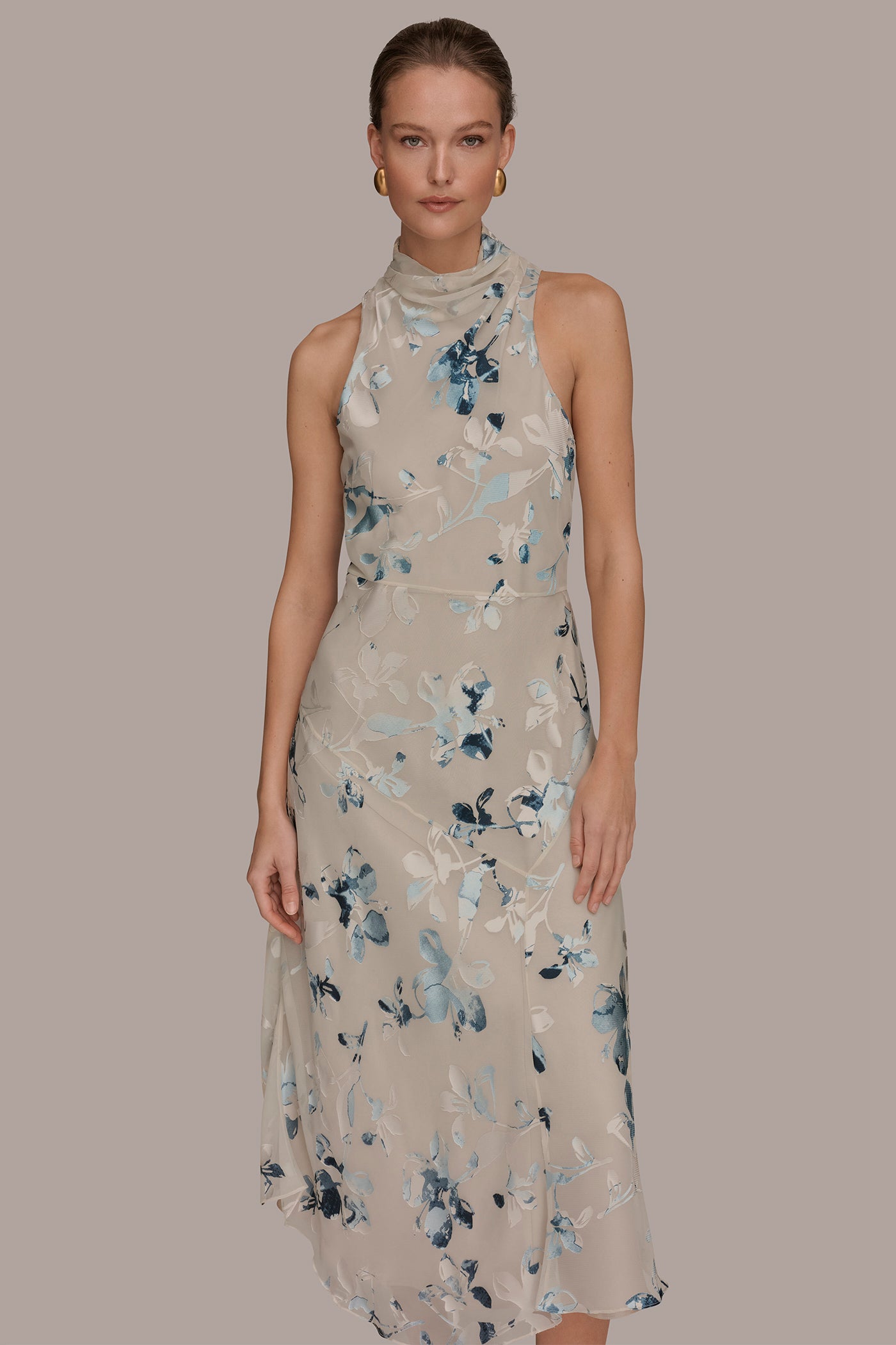 FLORAL BURNOUT MIDI A-LINE DRESS VIEW 7 | New clothing
