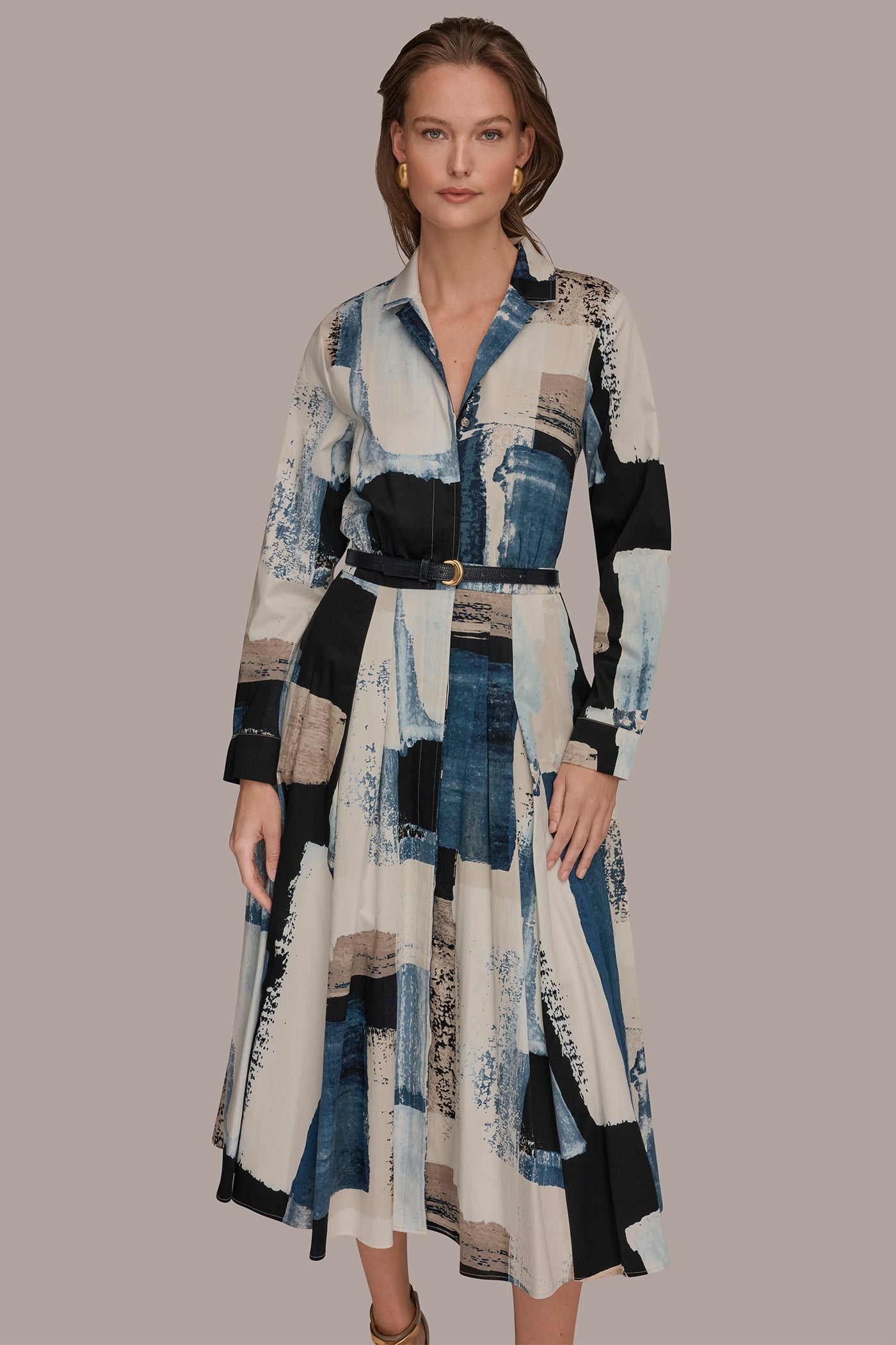 LONG SLEEVE BUTTON FRONT DRESS VIEW 6 | New Arrivals