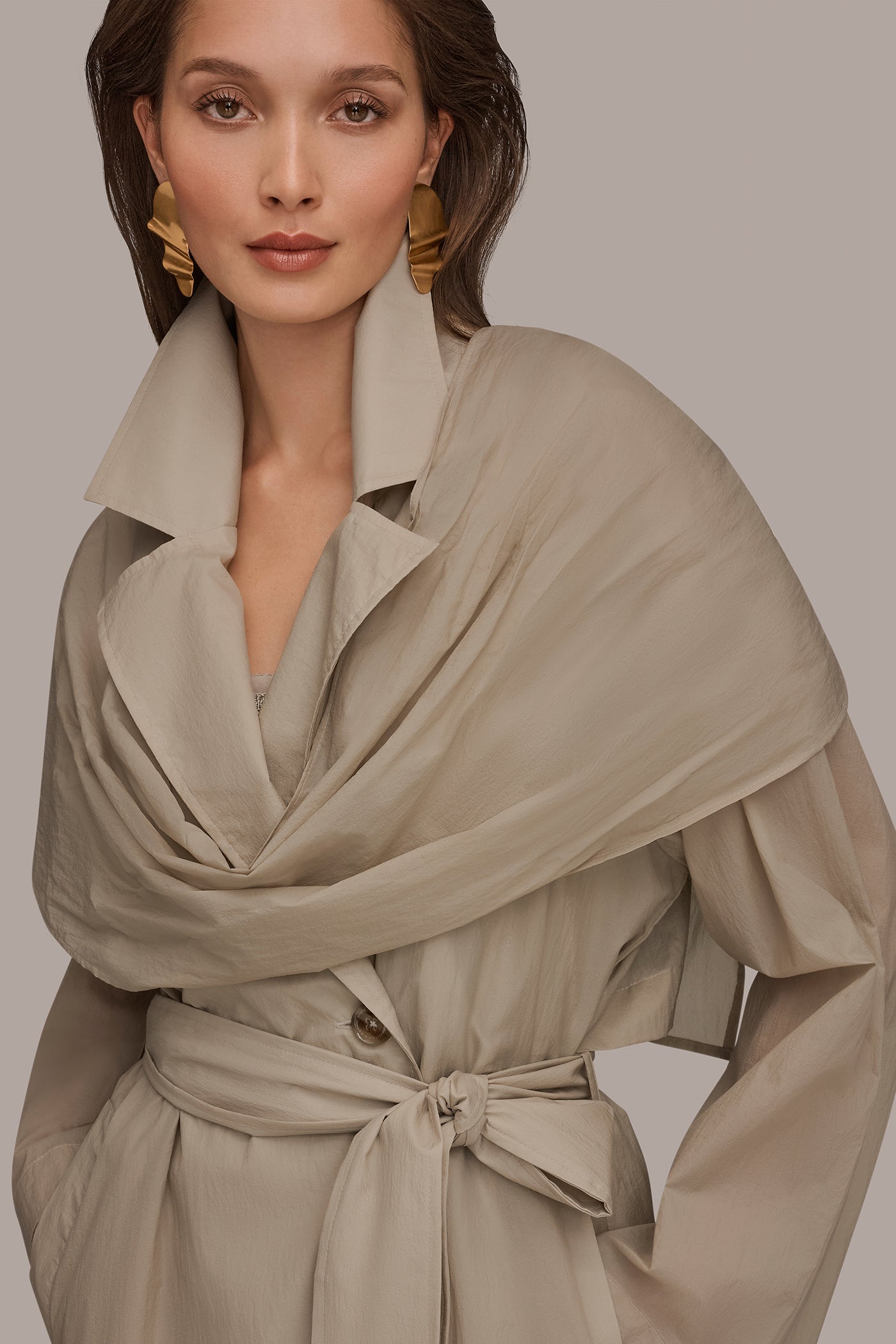 DRAPED DOUBLE-BREASTED TRENCH COAT VIEW 5