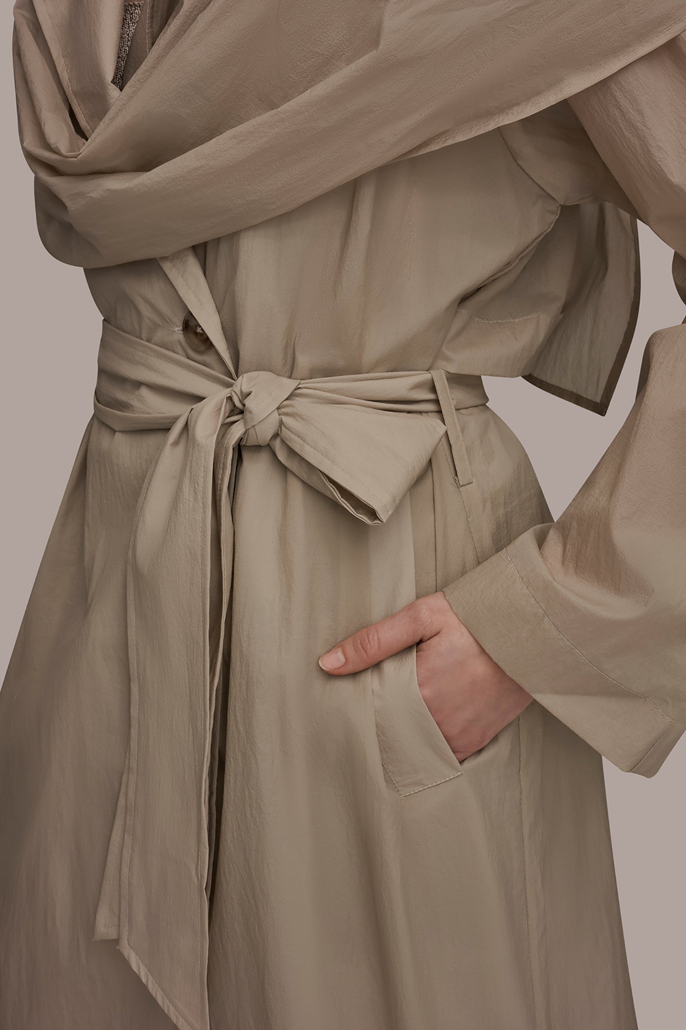 DRAPED DOUBLE-BREASTED TRENCH COAT VIEW 6