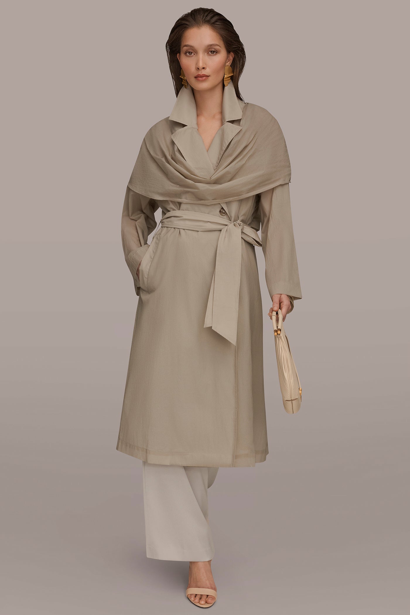 DRAPED DOUBLE-BREASTED TRENCH COAT VIEW 4