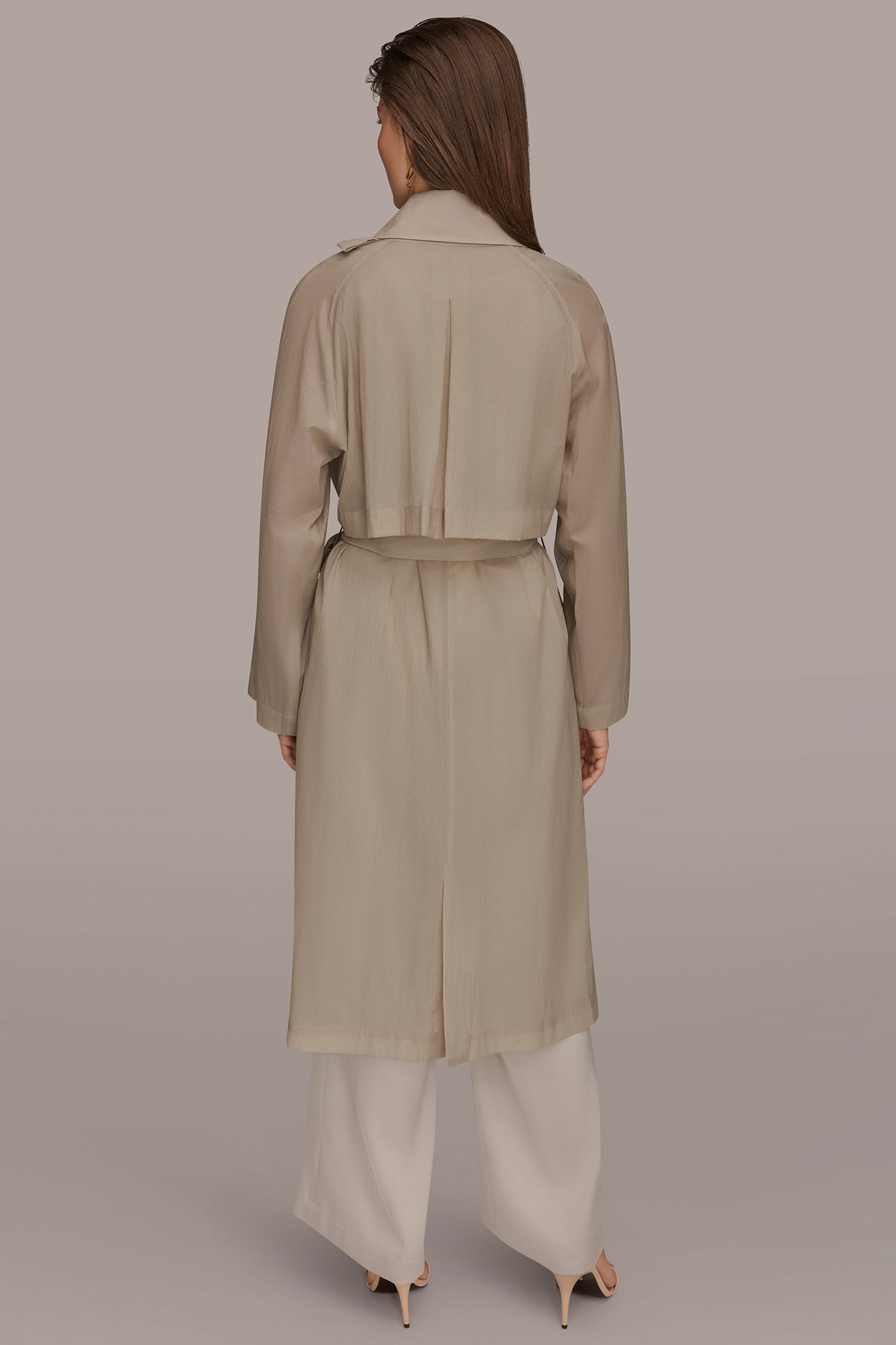 DRAPED DOUBLE-BREASTED TRENCH COAT | View 2 | Adriana Edit
