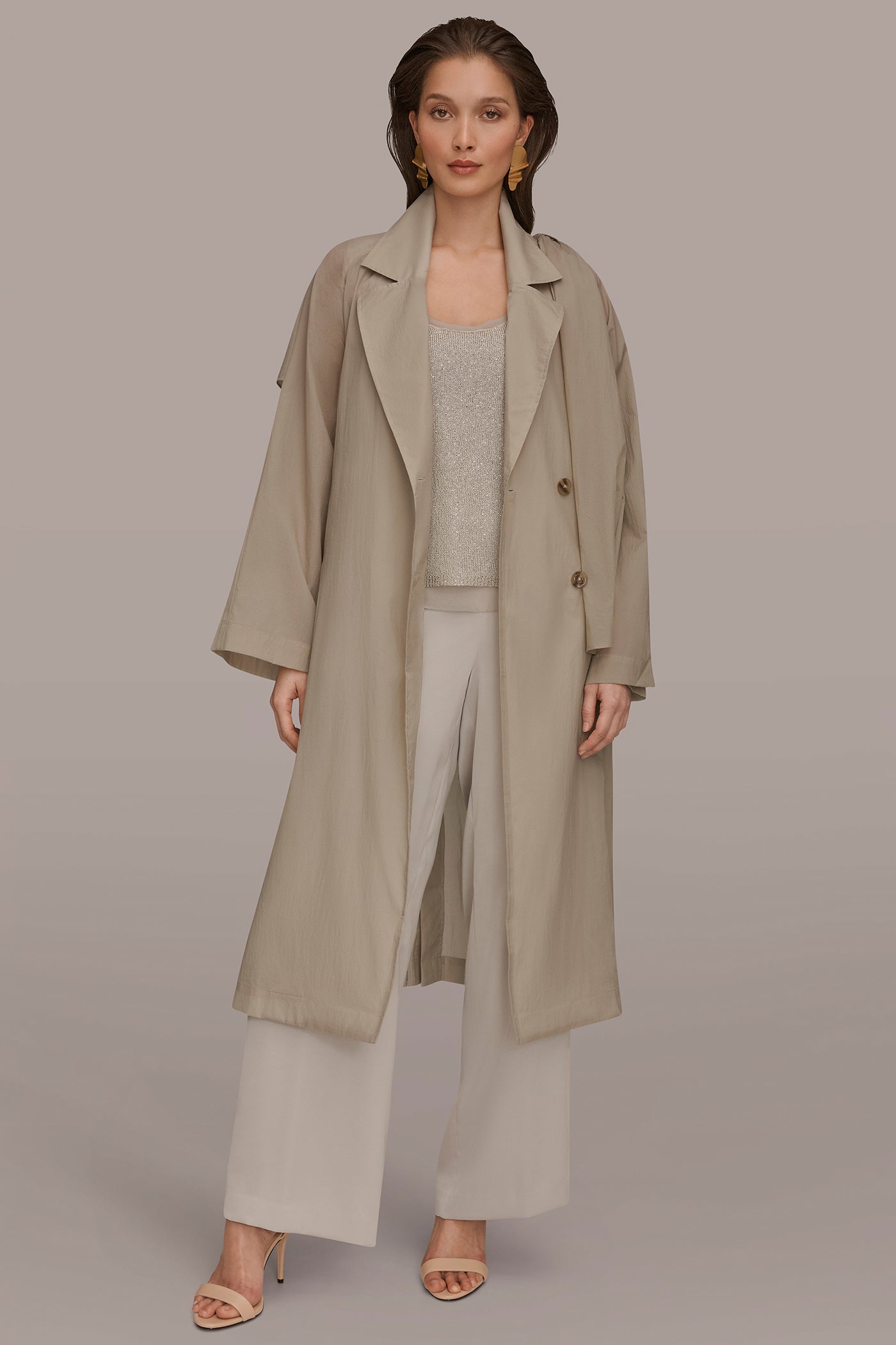 DRAPED DOUBLE-BREASTED TRENCH COAT VIEW 7