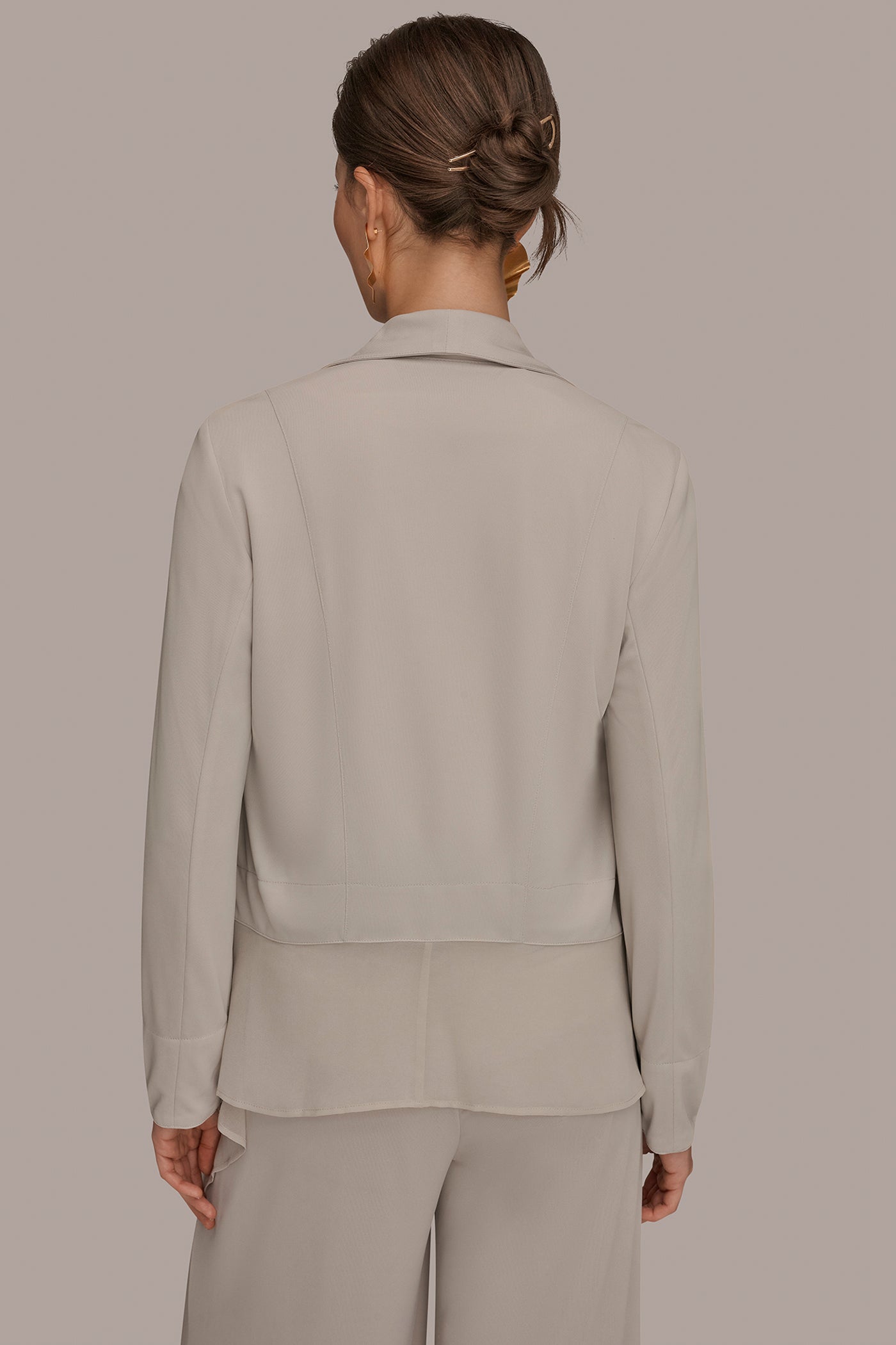 RUFFLE-FRONT JACKET | View 2 | Adriana Edit