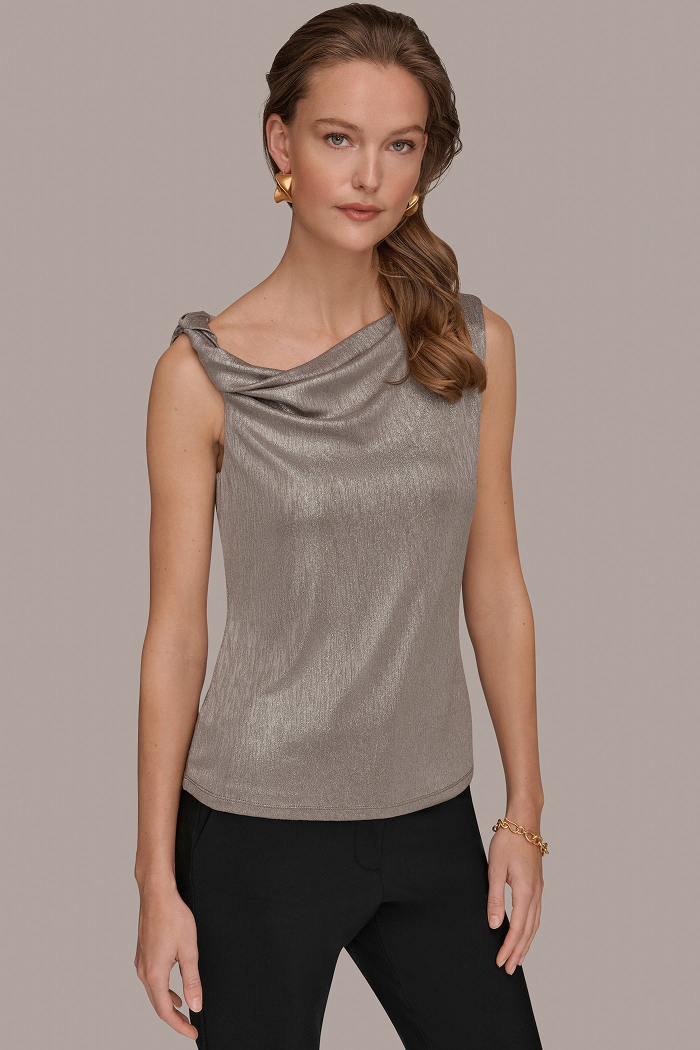 METALLIC ONE-SHOULDER TOP | View 1 | New clothing