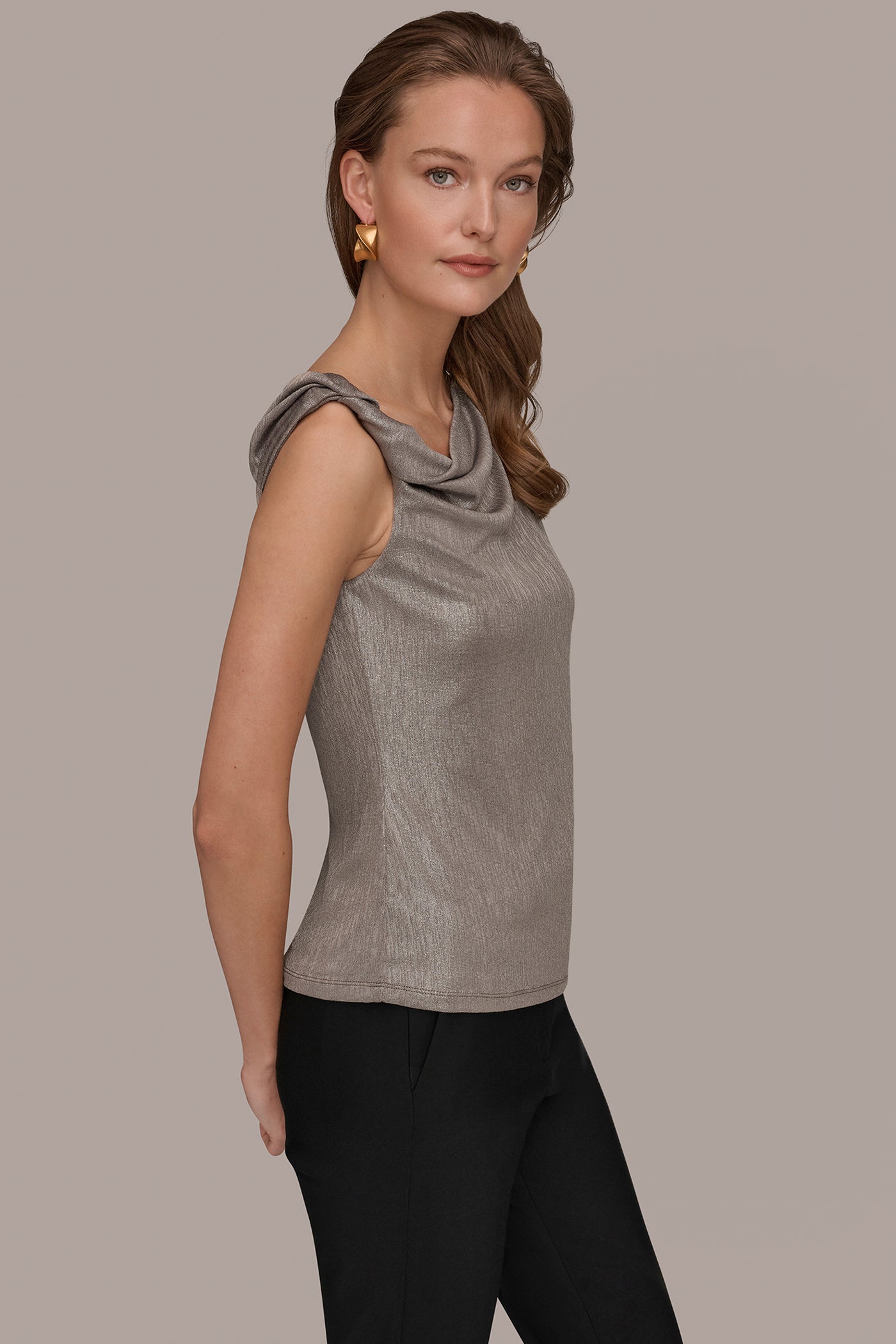 METALLIC ONE-SHOULDER TOP VIEW 3 | New clothing