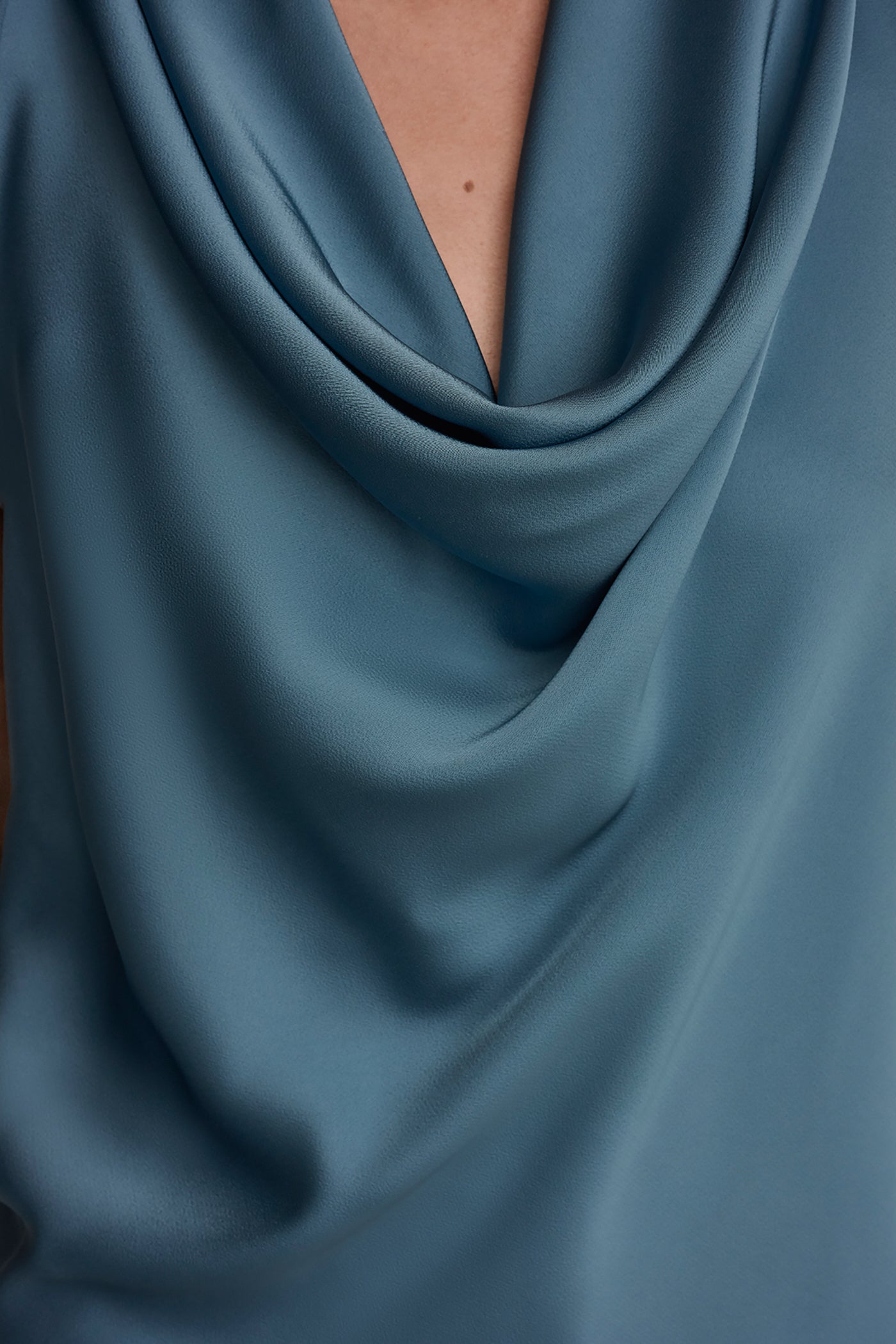 MIXED MEDIA COWL-NECK TOP VIEW 5 | Tops