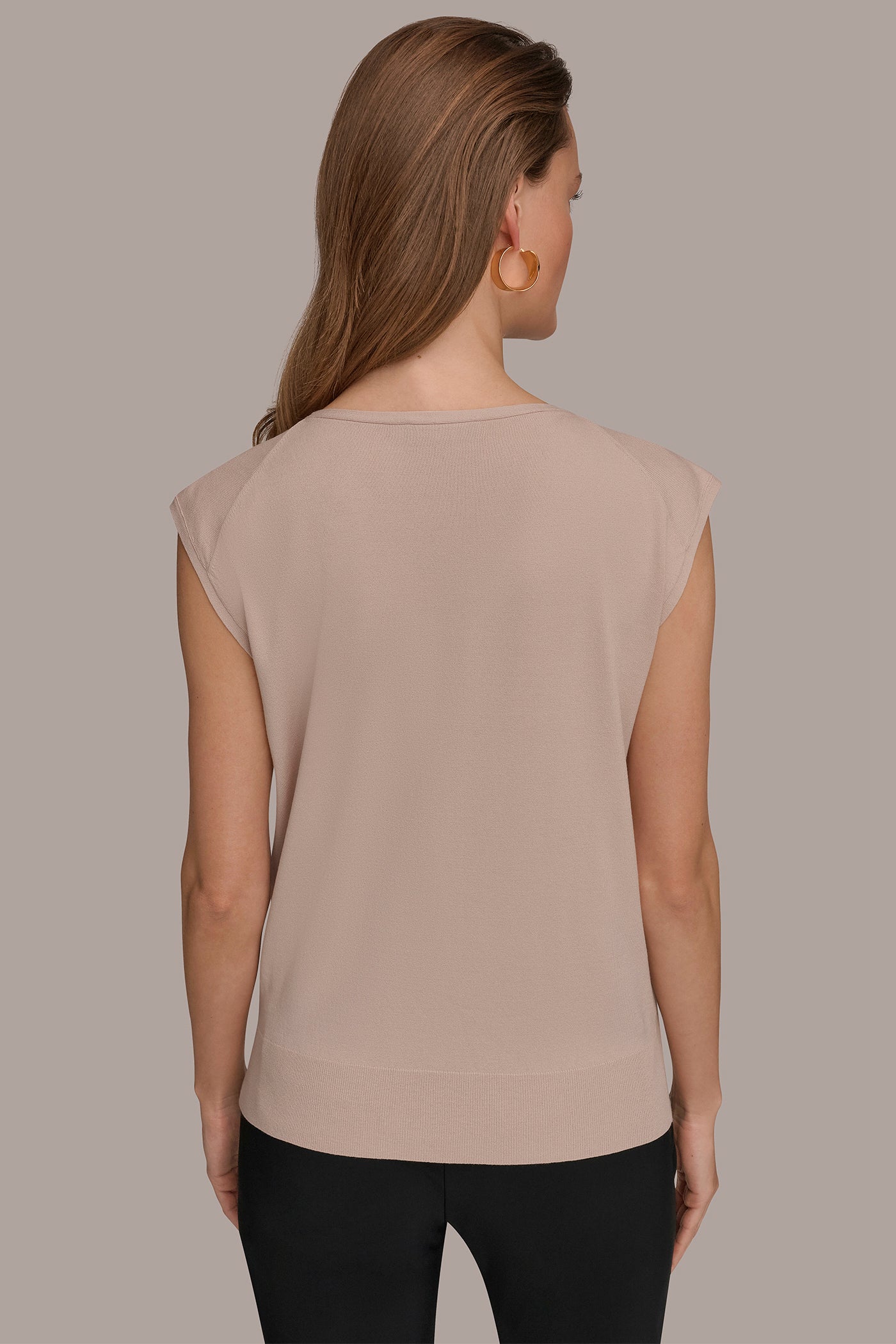 CAP SLEEVE METALLIC TRIM SWEATER | View 2 | New clothing