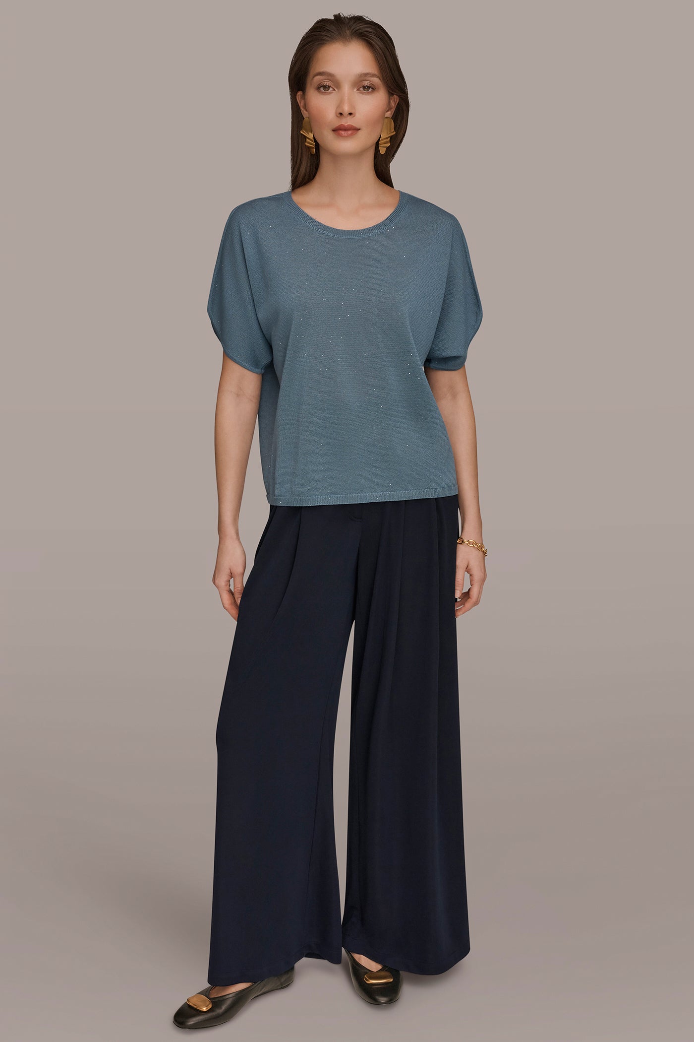 CREWNECK SPLIT-SLEEVE KNIT SWEATER VIEW 6 | Sweaters