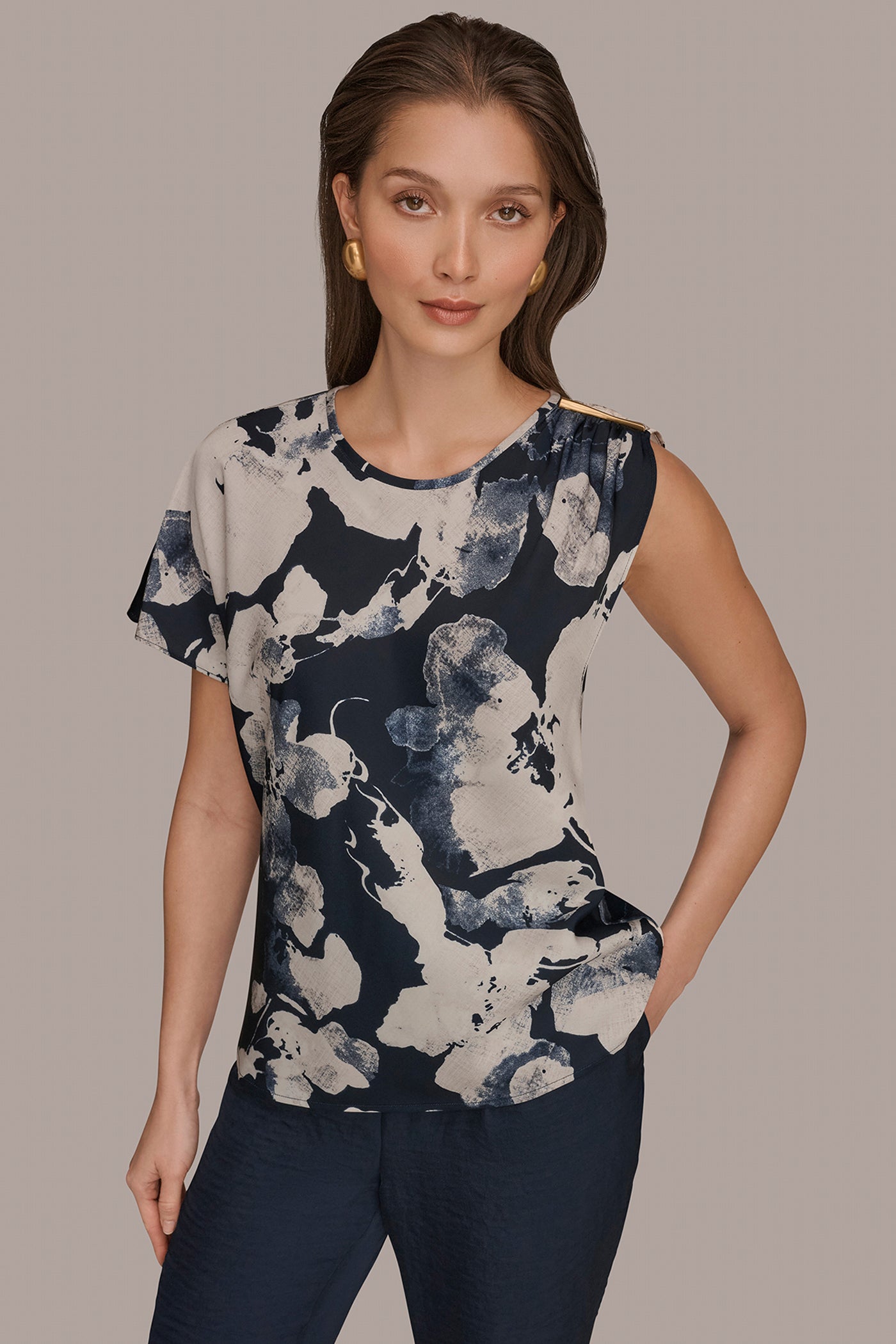 ASYMMETRICAL SHOULDER BLOUSE | View 1 | Tops