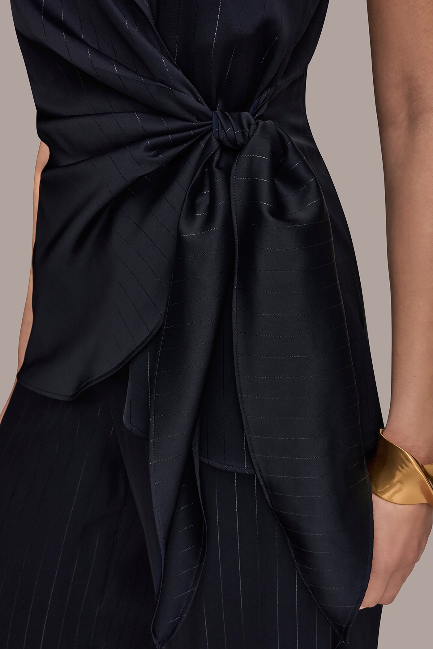 PINSTRIPE FAUX WRAP TOP VIEW 5 | New clothing