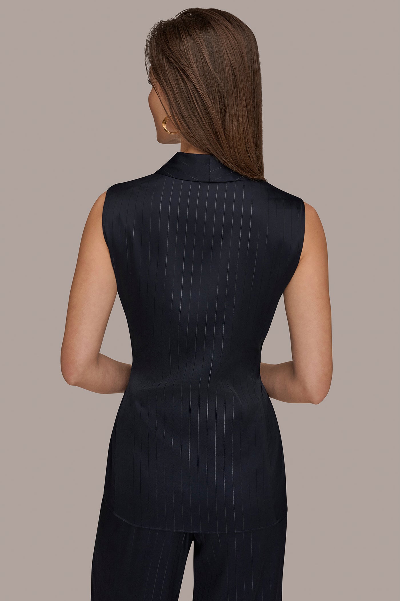 PINSTRIPE FAUX WRAP TOP | View 2 | New clothing