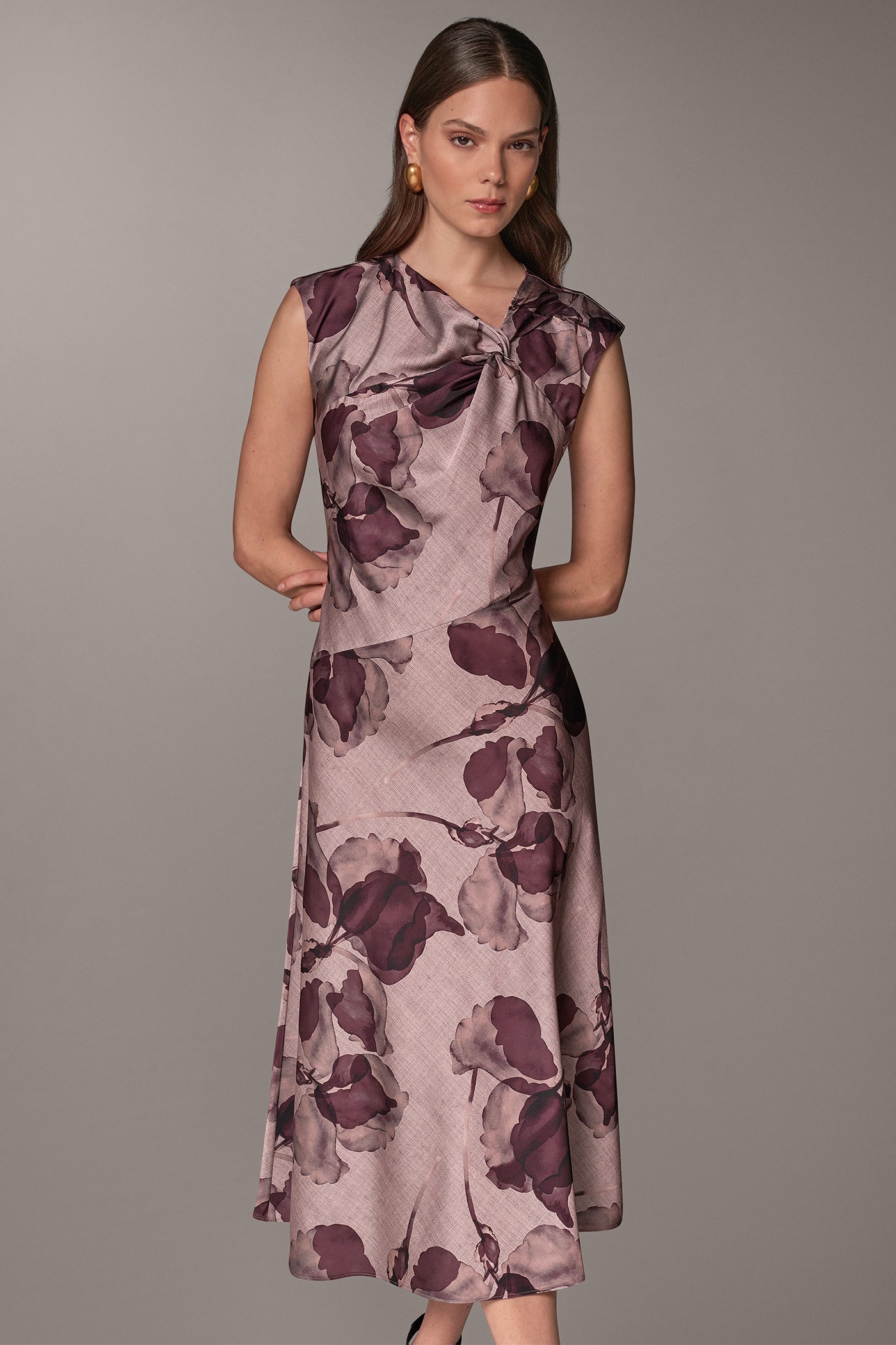 FLORAL TWIST NECK MIDI DRESS VIEW 8 | Dresses & Jumpsuits