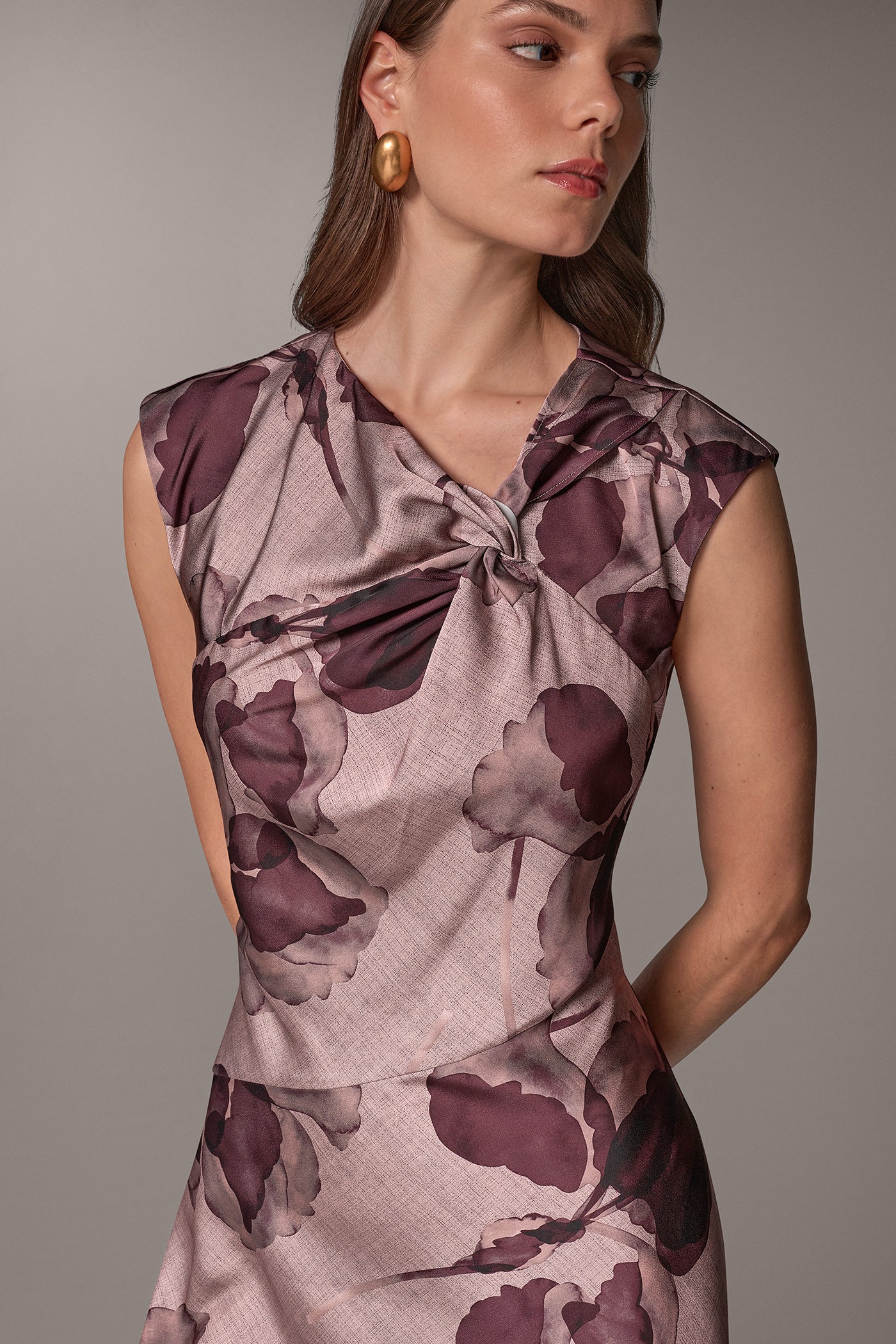 FLORAL TWIST NECK MIDI DRESS VIEW 4 | Dresses & Jumpsuits