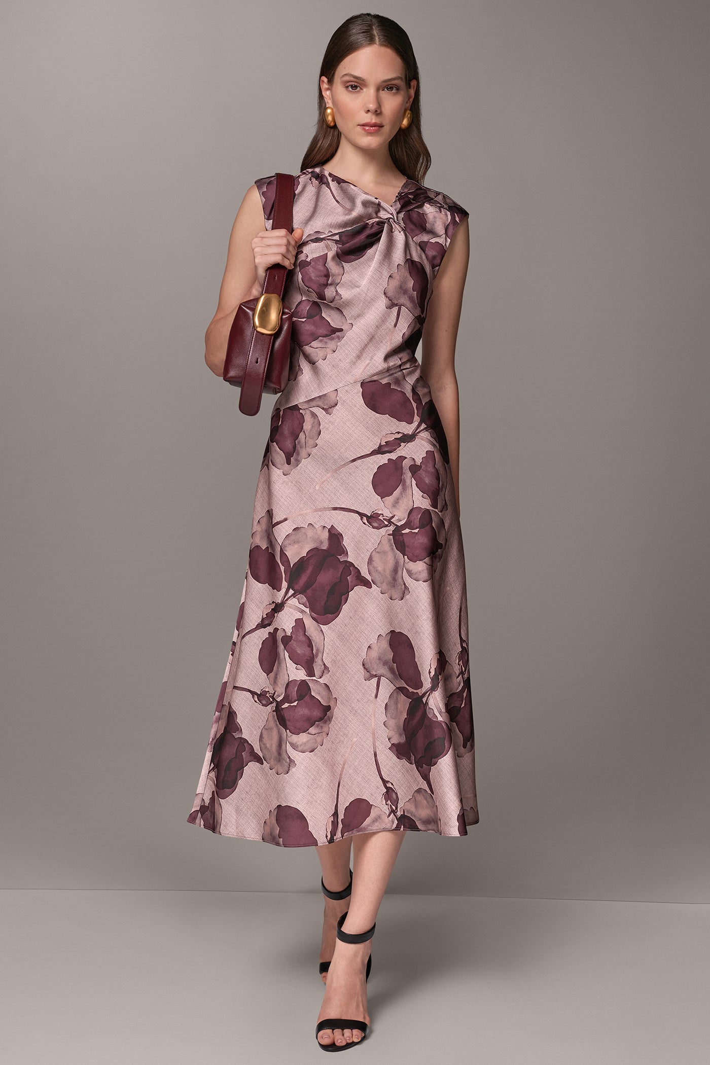 FLORAL TWIST NECK MIDI DRESS VIEW 7 | Dresses & Jumpsuits