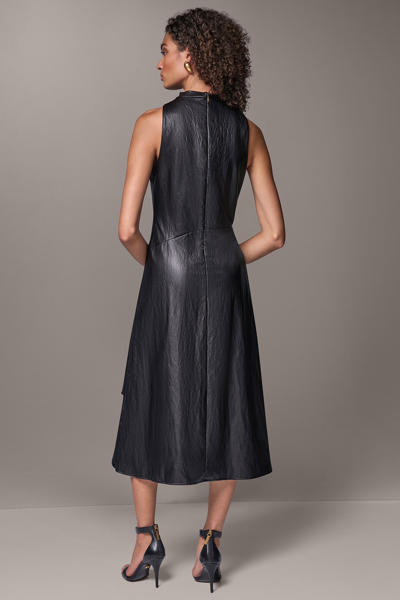 COWL NECK MIDI DRESS VIEW 3