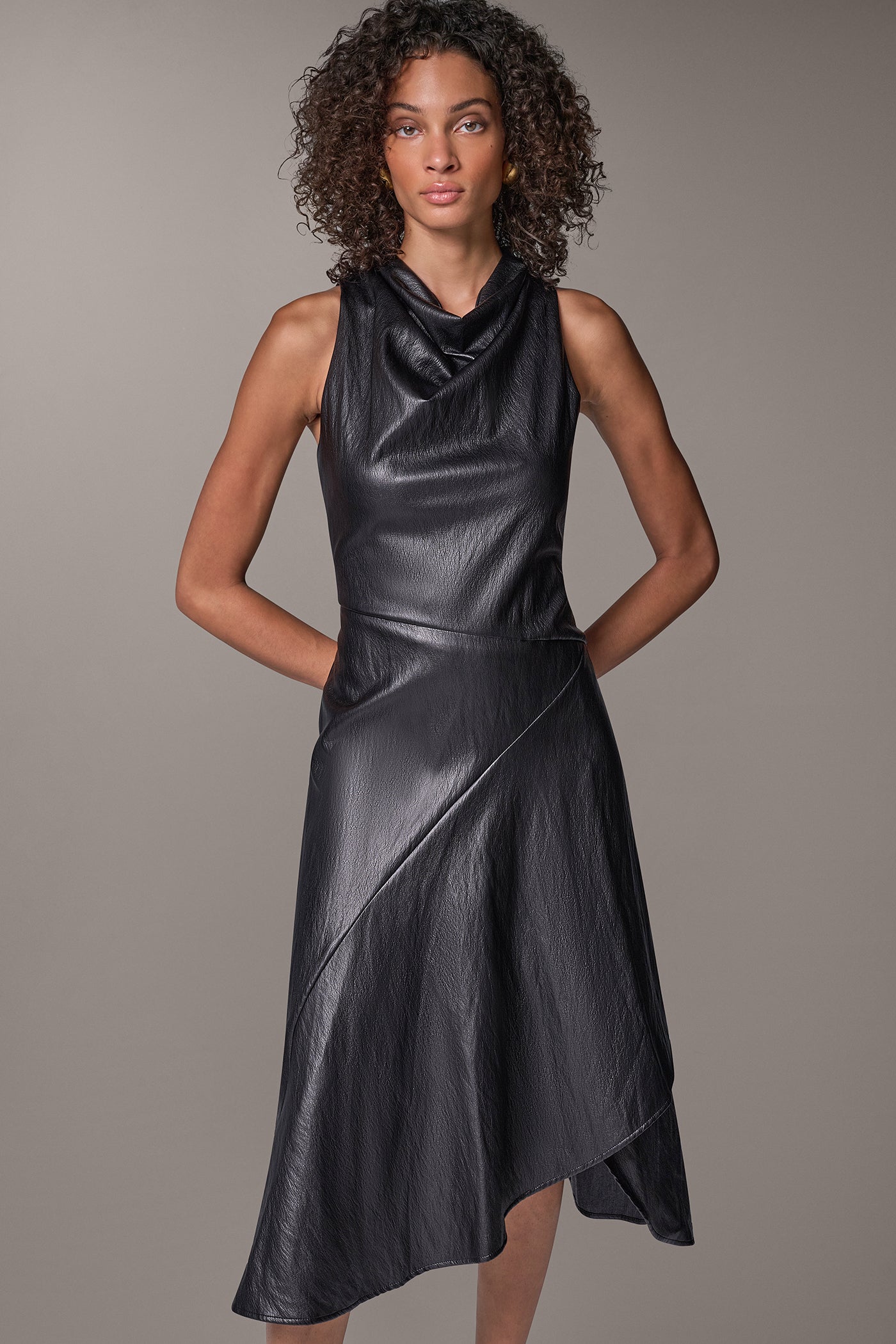 COWL NECK MIDI DRESS VIEW 8