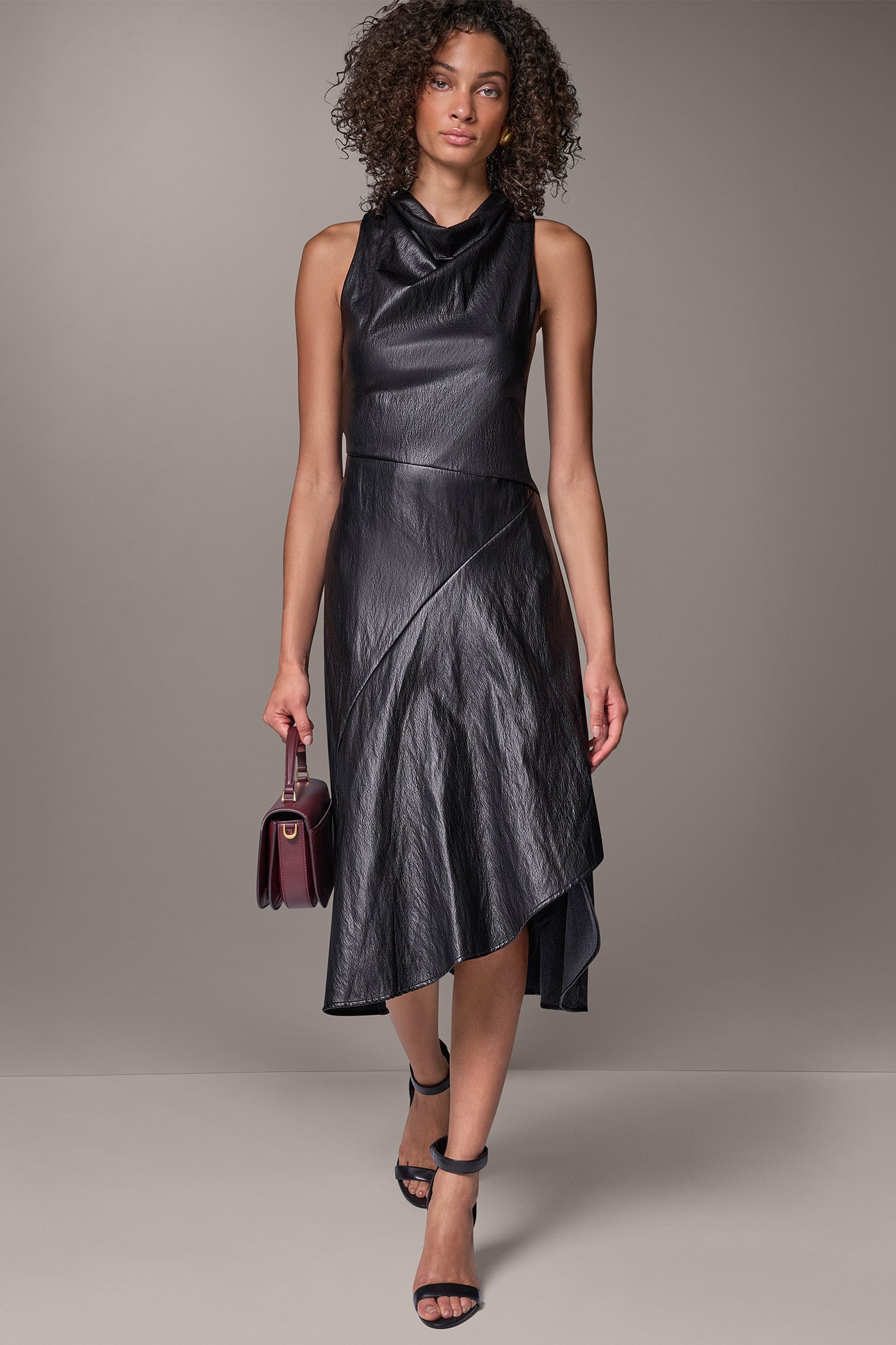 COWL NECK MIDI DRESS VIEW 1