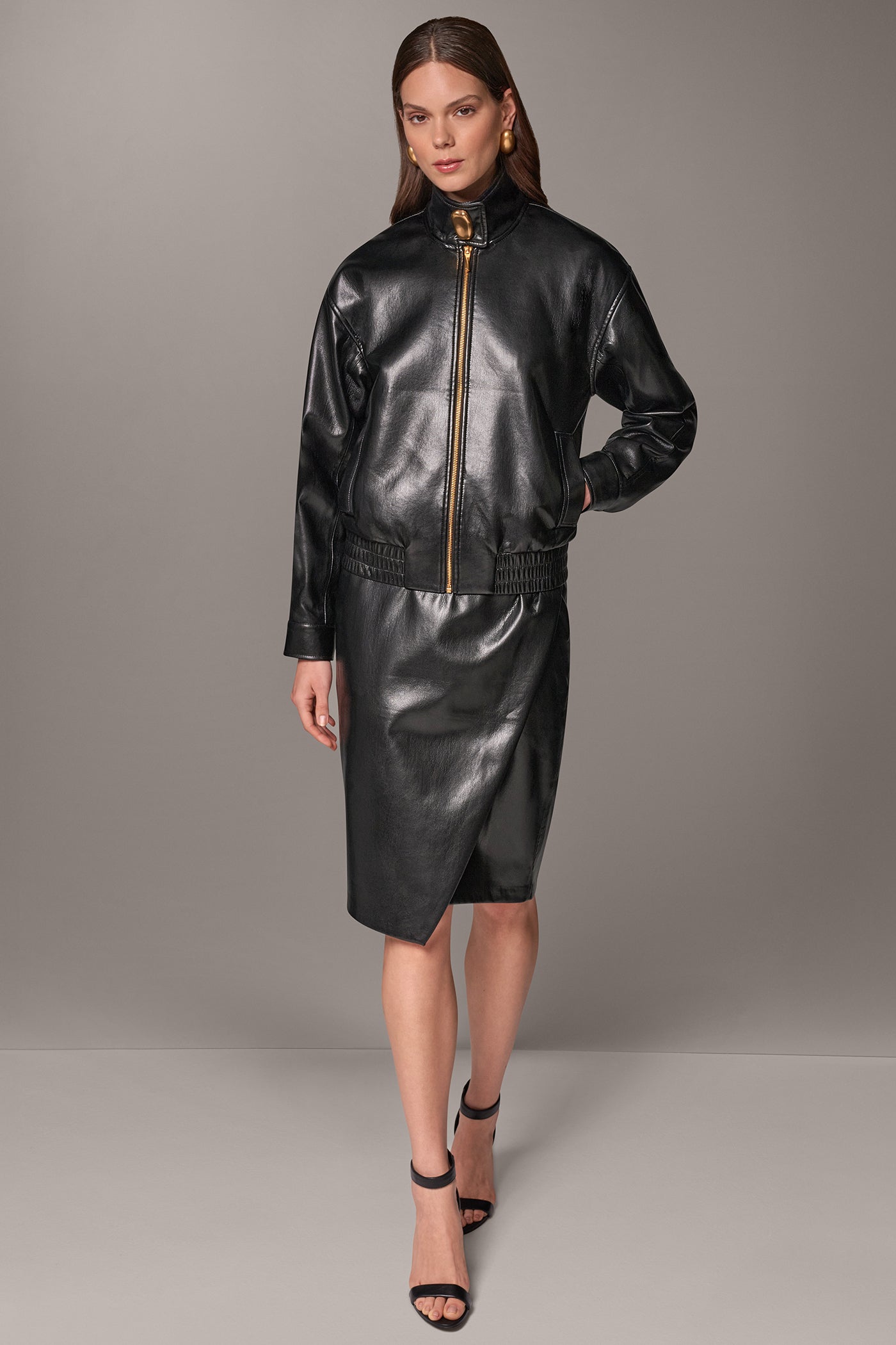 GOLD ACCENT STAND COLLAR JACKET VIEW 10 | Holiday Collection