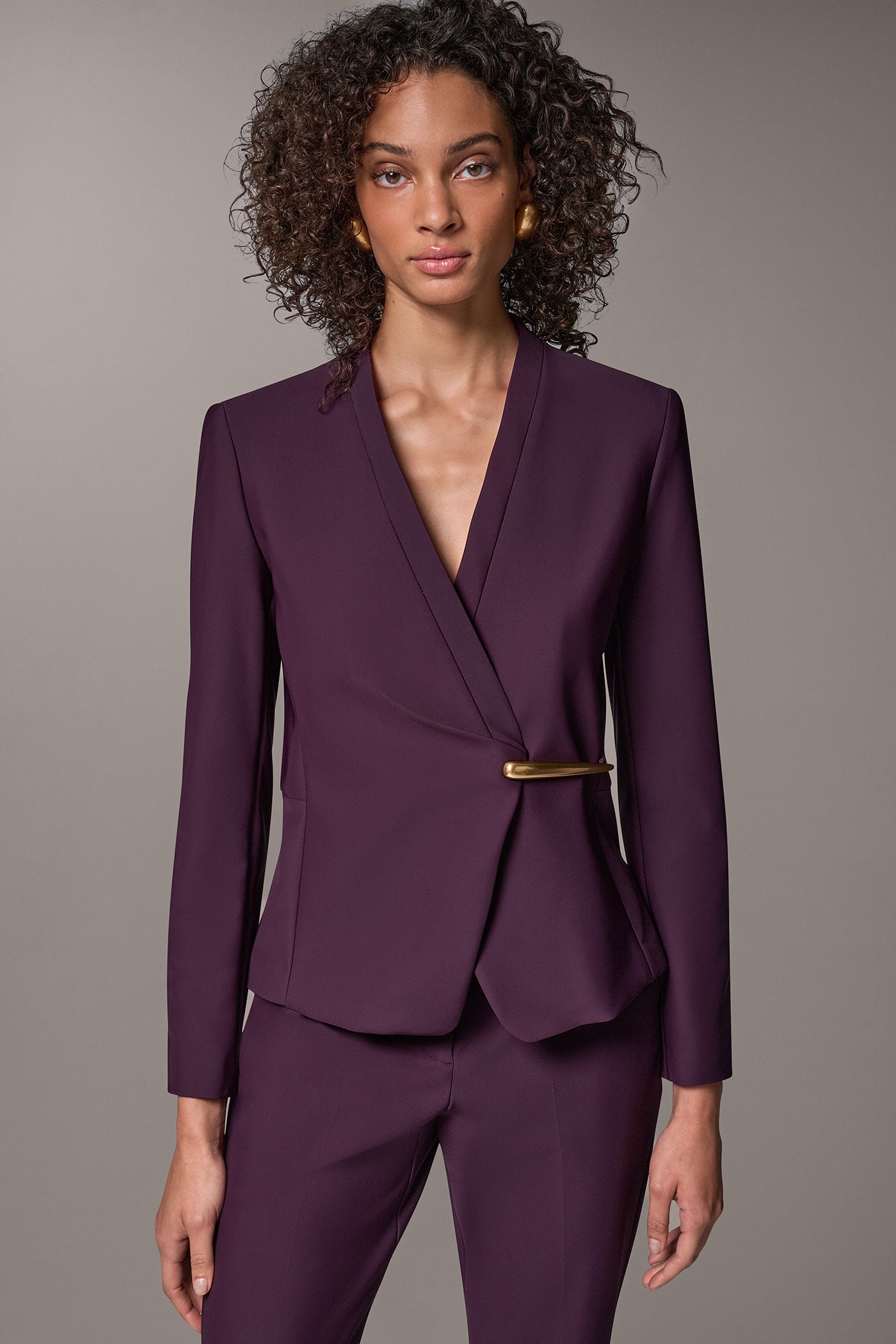 GOLD BAR WRAP BLAZER VIEW 1