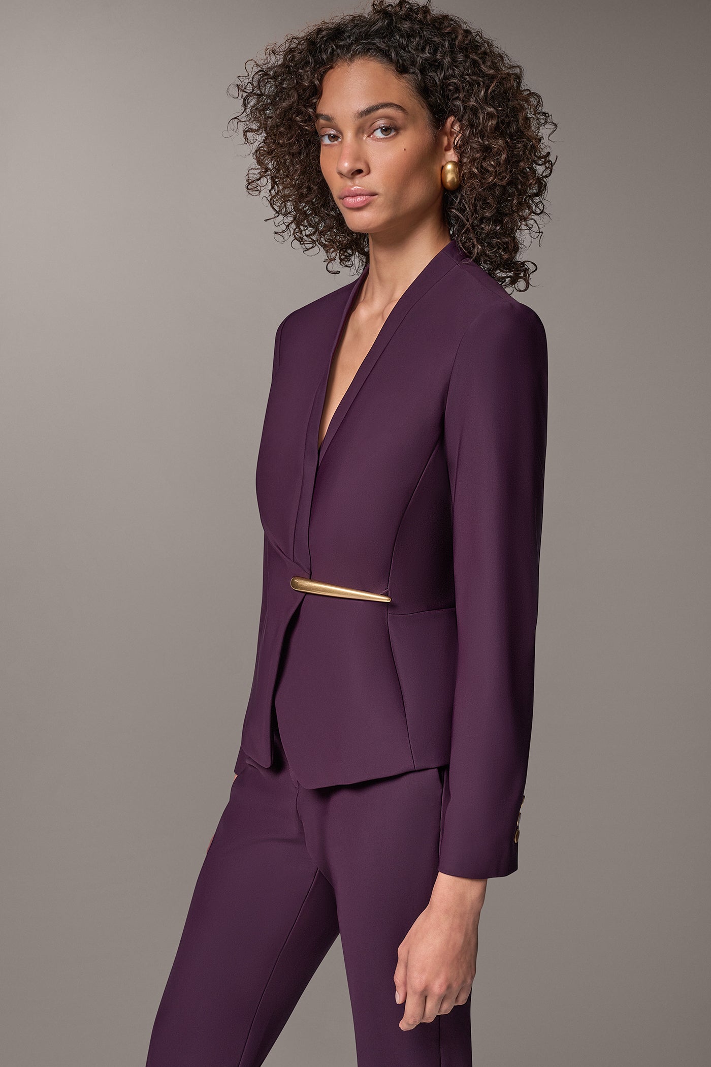 GOLD BAR WRAP BLAZER VIEW 4