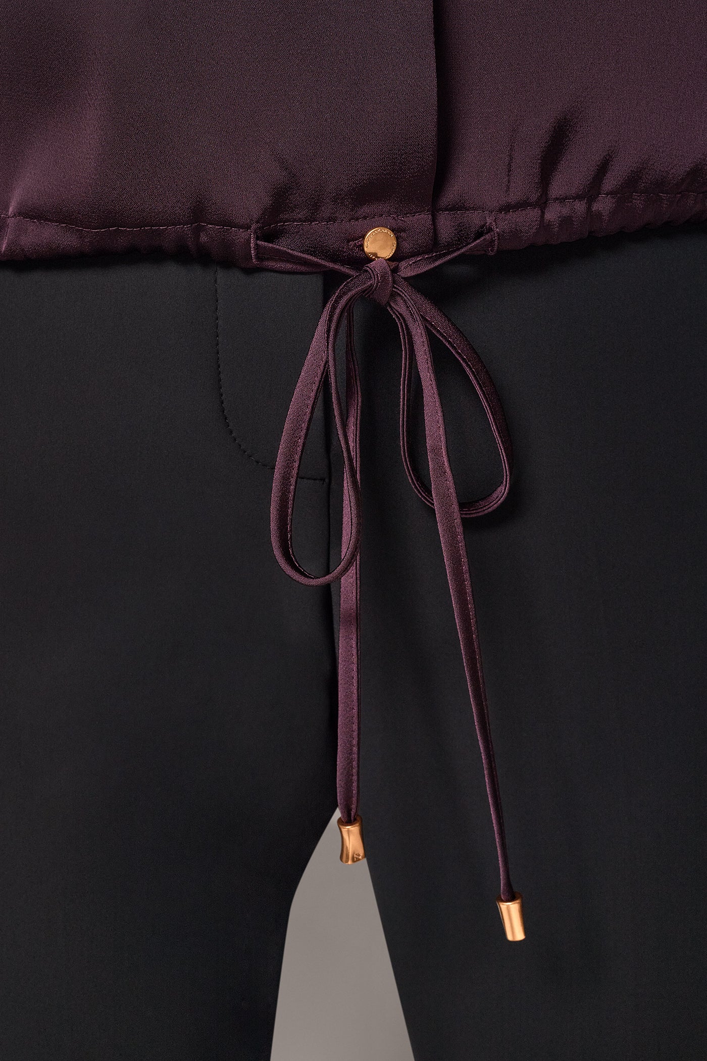 SATIN DRAWSTRING HEM BLOUSE VIEW 6