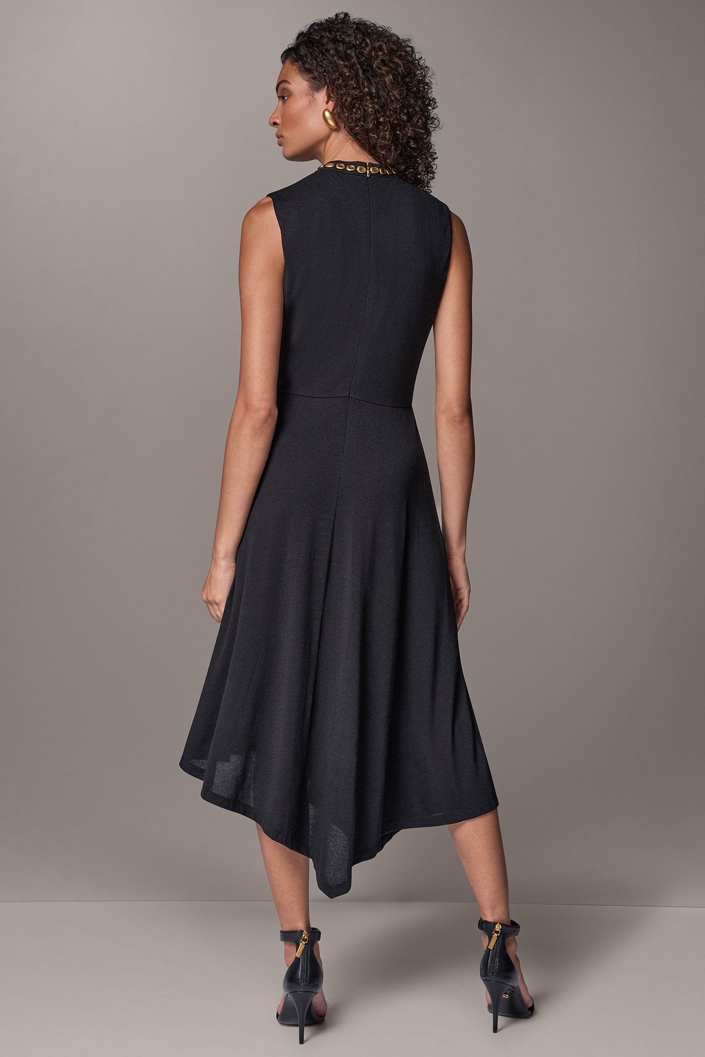 ASYMMETRIC STUD MIDI DRESS VIEW 3 | Essential Dresses