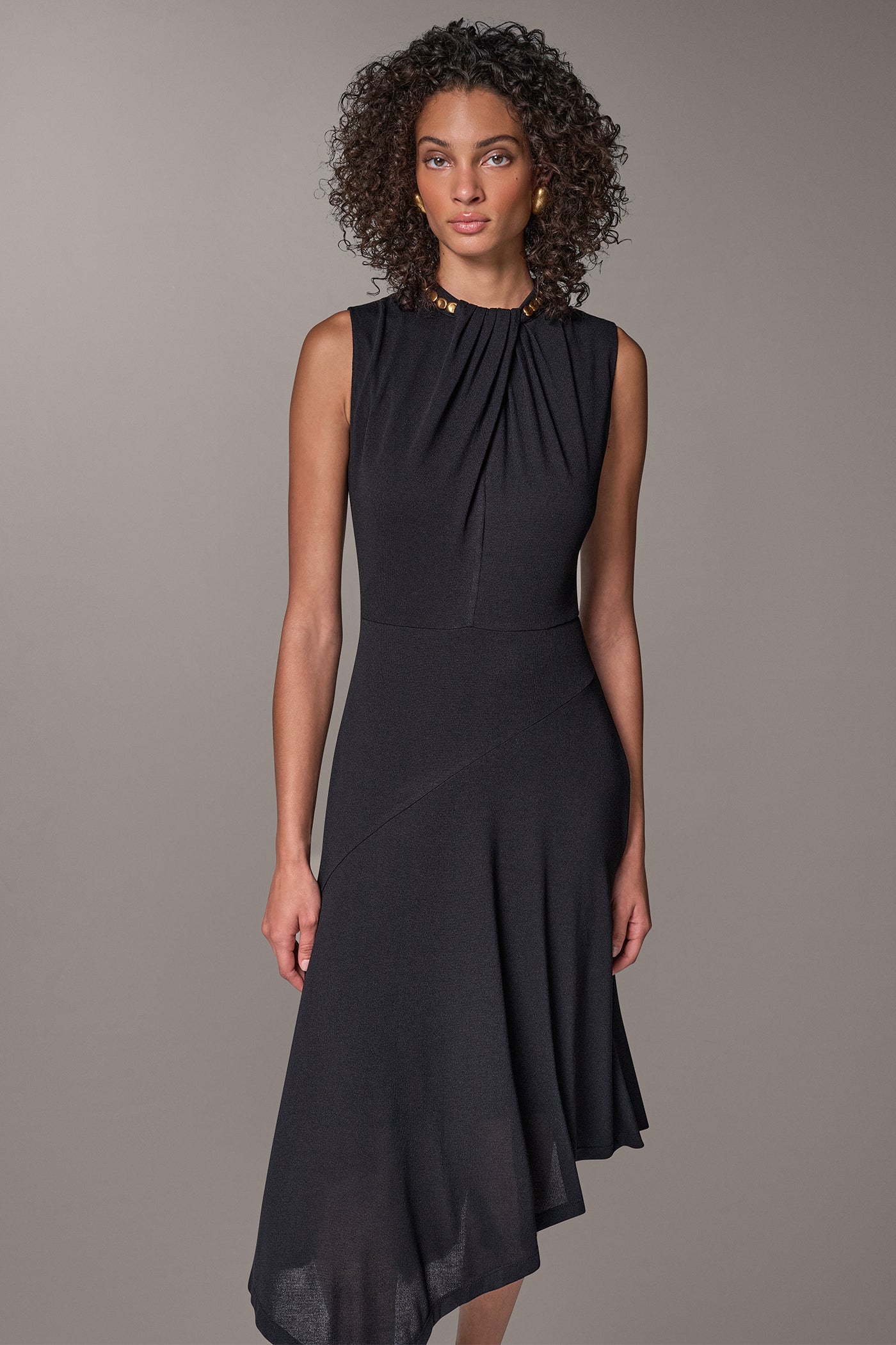 ASYMMETRIC STUD MIDI DRESS VIEW 7 | Essential Dresses