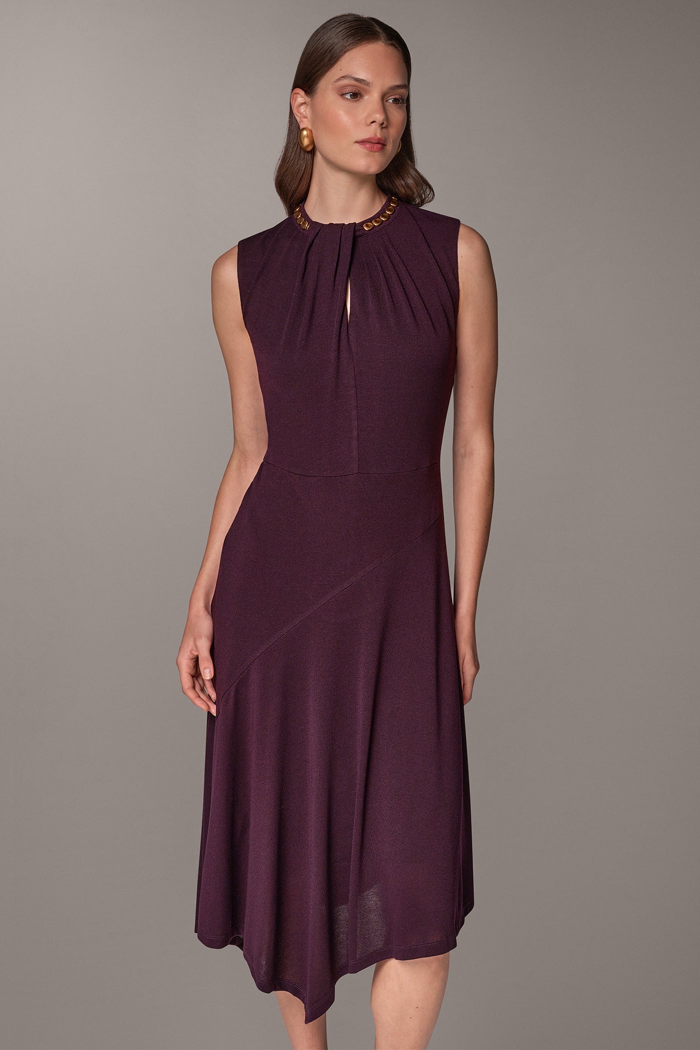 ASYMMETRIC STUD MIDI DRESS VIEW 3
