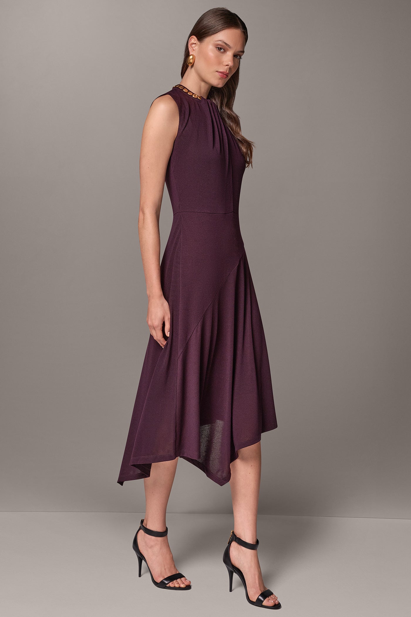 ASYMMETRIC STUD MIDI DRESS VIEW 5