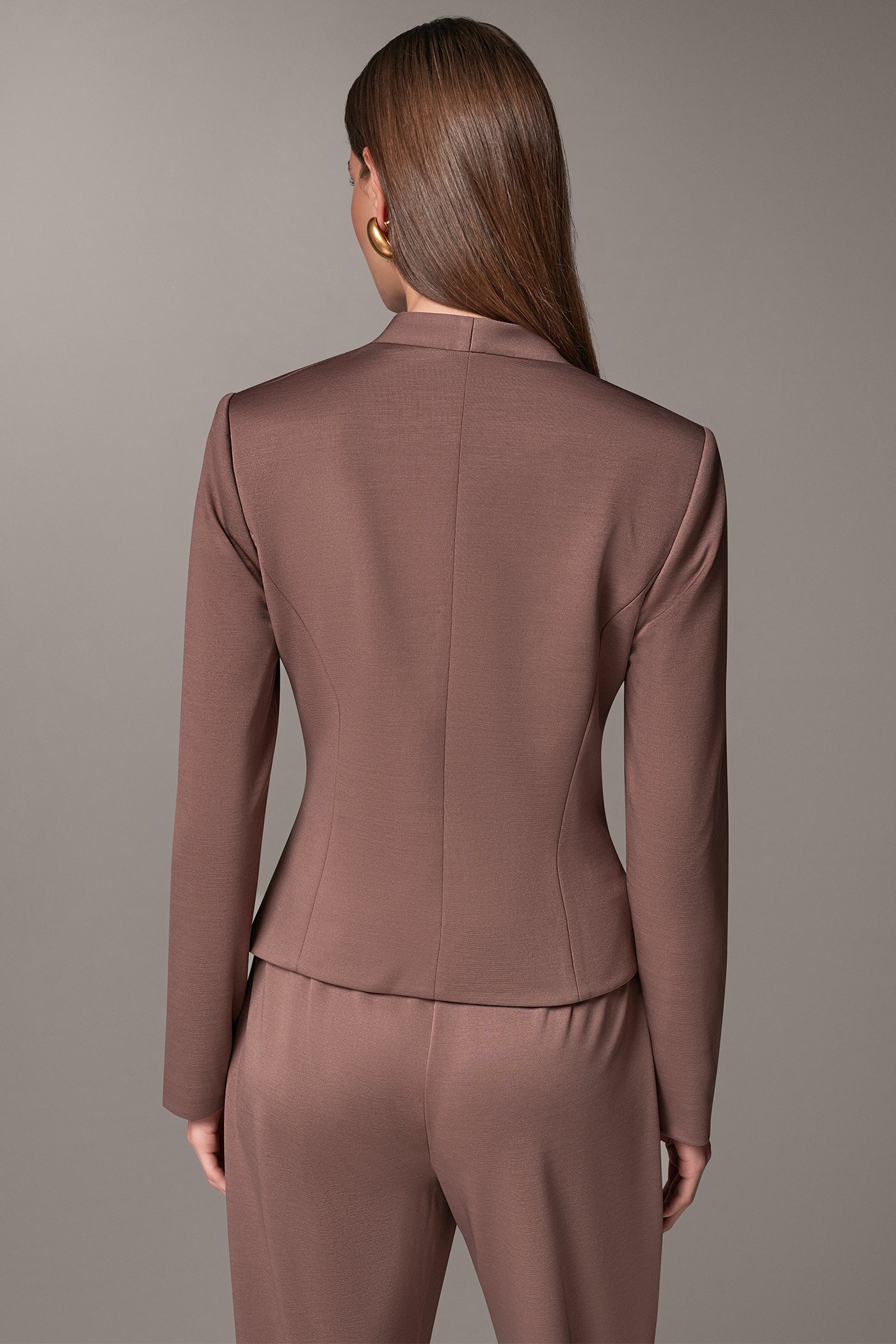 ASYMMETRIC GOLD BAR WRAP BLAZER VIEW 3