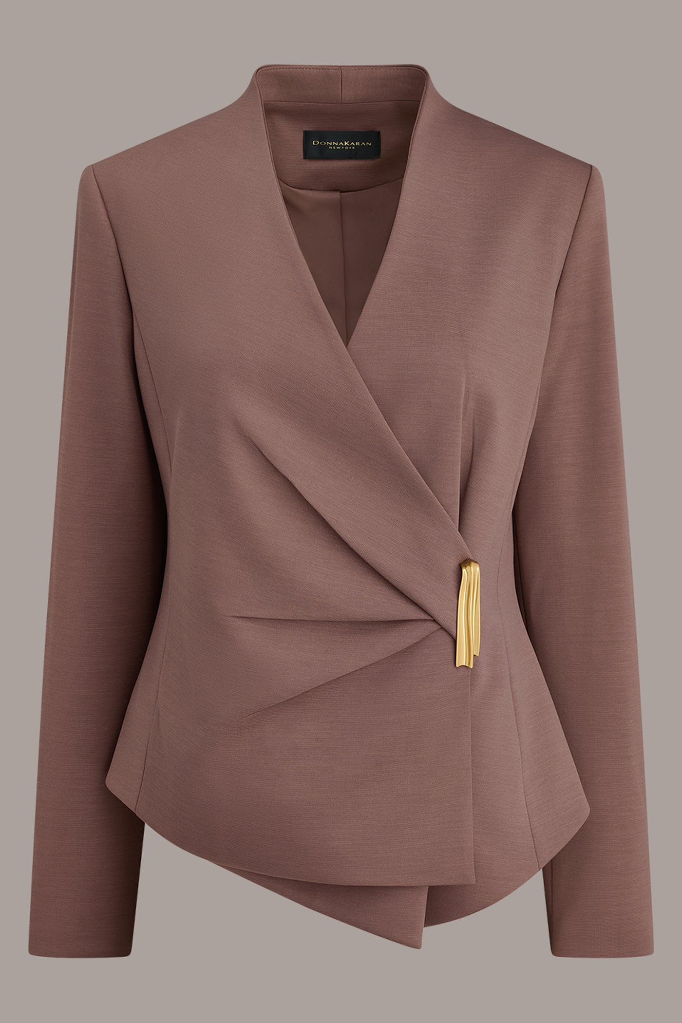 ASYMMETRIC GOLD BAR WRAP BLAZER VIEW 8