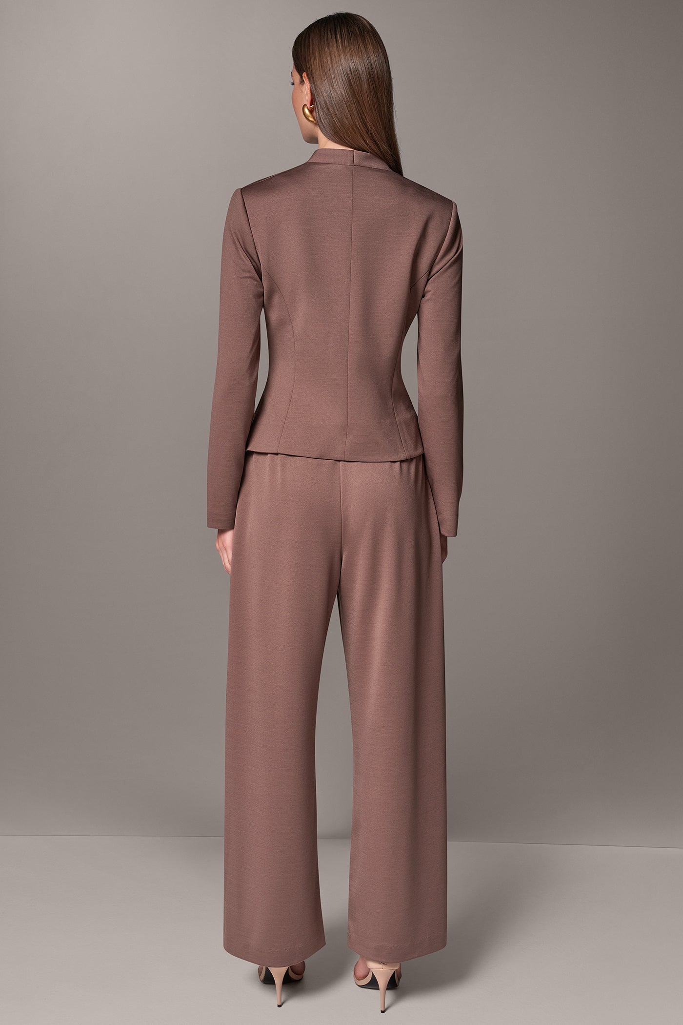 ASYMMETRIC GOLD BAR WRAP BLAZER VIEW 7