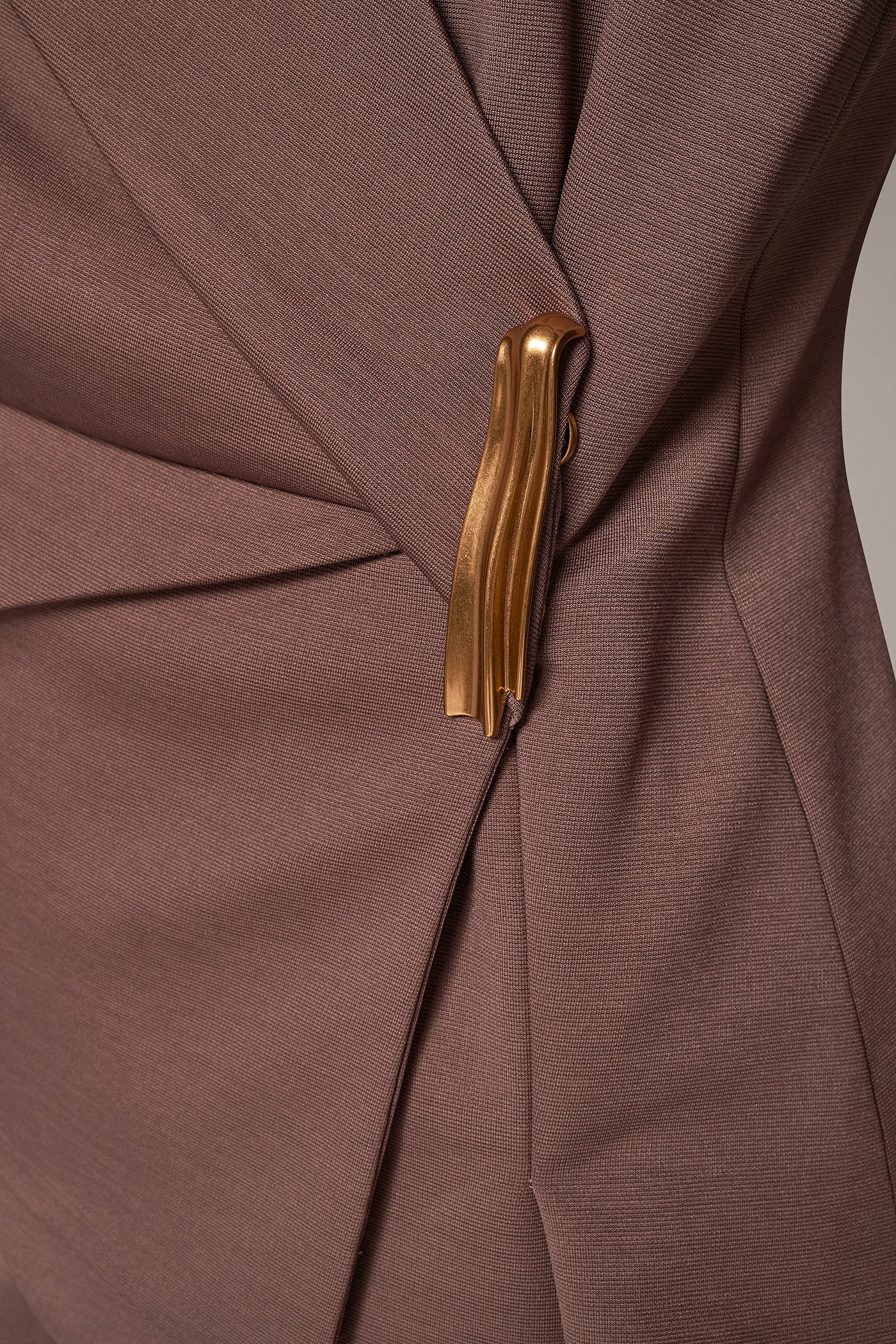 ASYMMETRIC GOLD BAR WRAP BLAZER VIEW 5