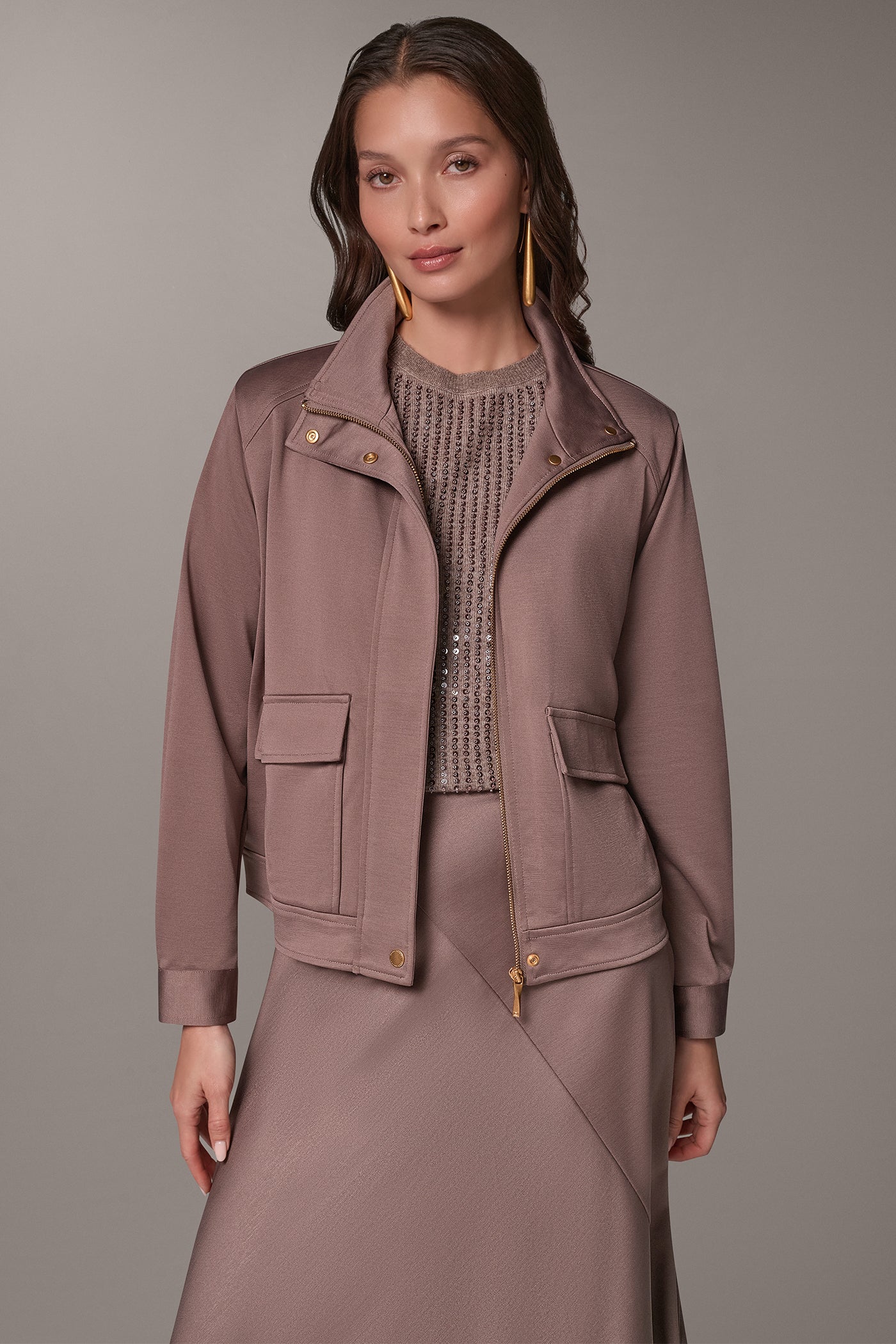 CROPPED FUNNEL NECK JACKET VIEW 8
